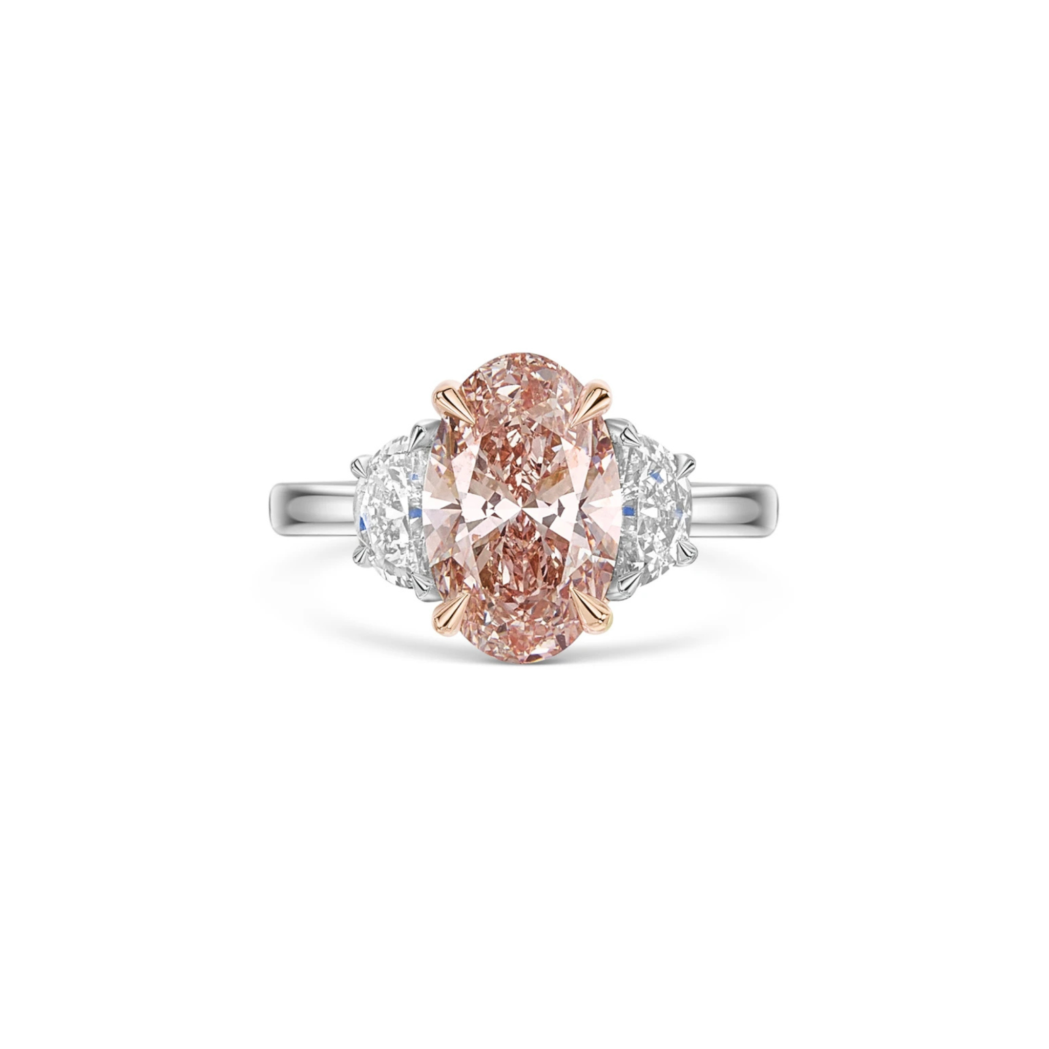 Elarose Pink Diamond Three-Stone Engagement Ring 18K White Gold - Best prices for jewelry and diamonds. The best jewelry to shop in Dubai and Abu Dhabi - Dubai Tourism. Best Shopping in Dubai Mall - Fashion Avenue, Mall of Emirates, Dubai, Palm Jumeirah and UAE. Hip-hop custom jewelry and manufacturer supplier - diamond and gold wholesaler. The best place to visit in Dubai during vacation. Richie Gold & Diamond is located in Dubai Gold Souk