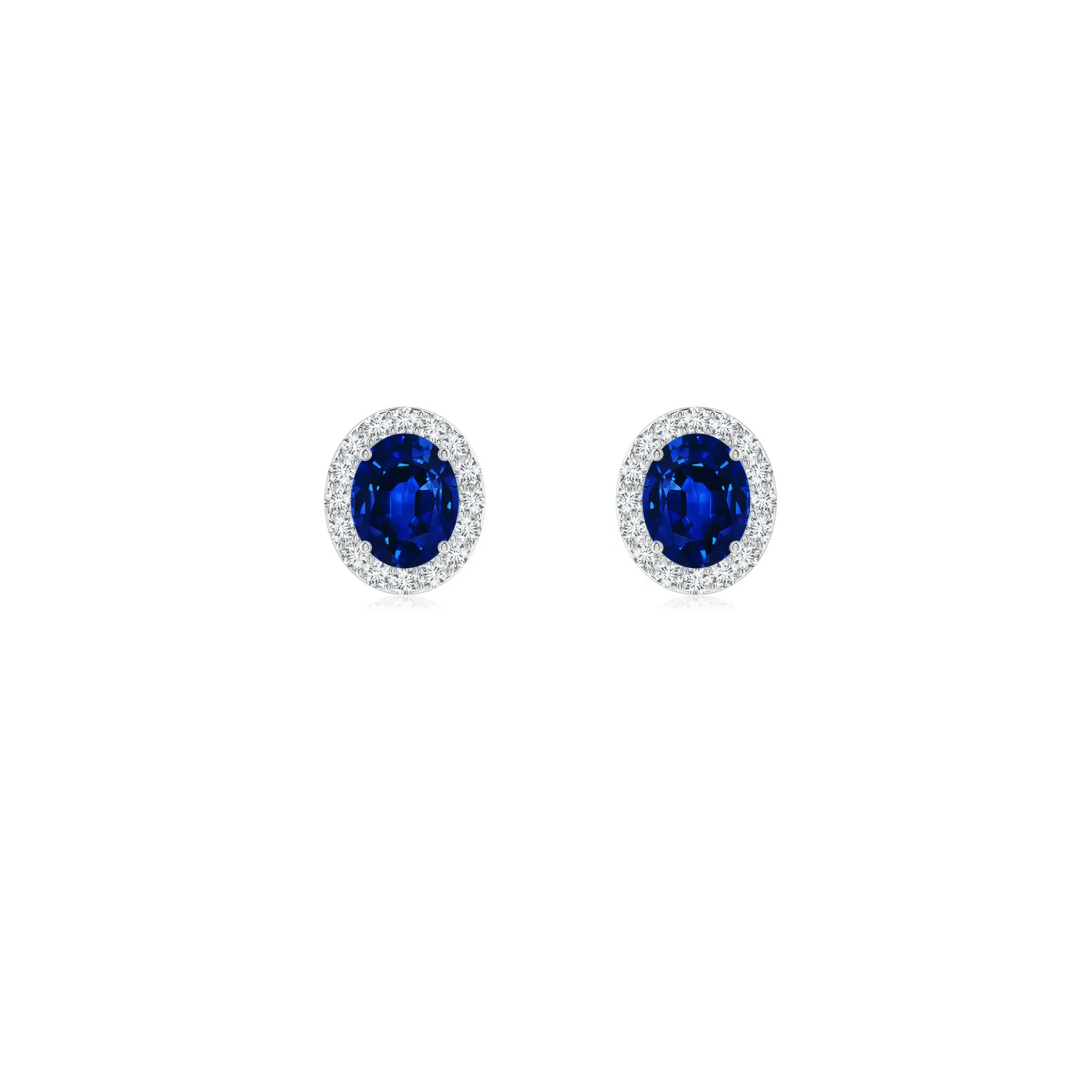 Elira Blue Sapphire Diamond Oval Halo Stud Earrings 18K White Gold - Natural Diamonds & Lab Grown Diamonds - Best prices for jewelry and diamonds. The best jewelry to shop in Dubai and Abu Dhabi - Dubai Tourism. Best Shopping in Dubai Mall - Fashion Avenue, Mall of Emirates, Dubai, Palm Jumeirah and UAE. Hip-hop custom jewelry and manufacturer supplier - diamond and gold wholesaler. The best place to visit in Dubai during vacation. Richie Gold & Diamond is located in Dubai Gold Souk