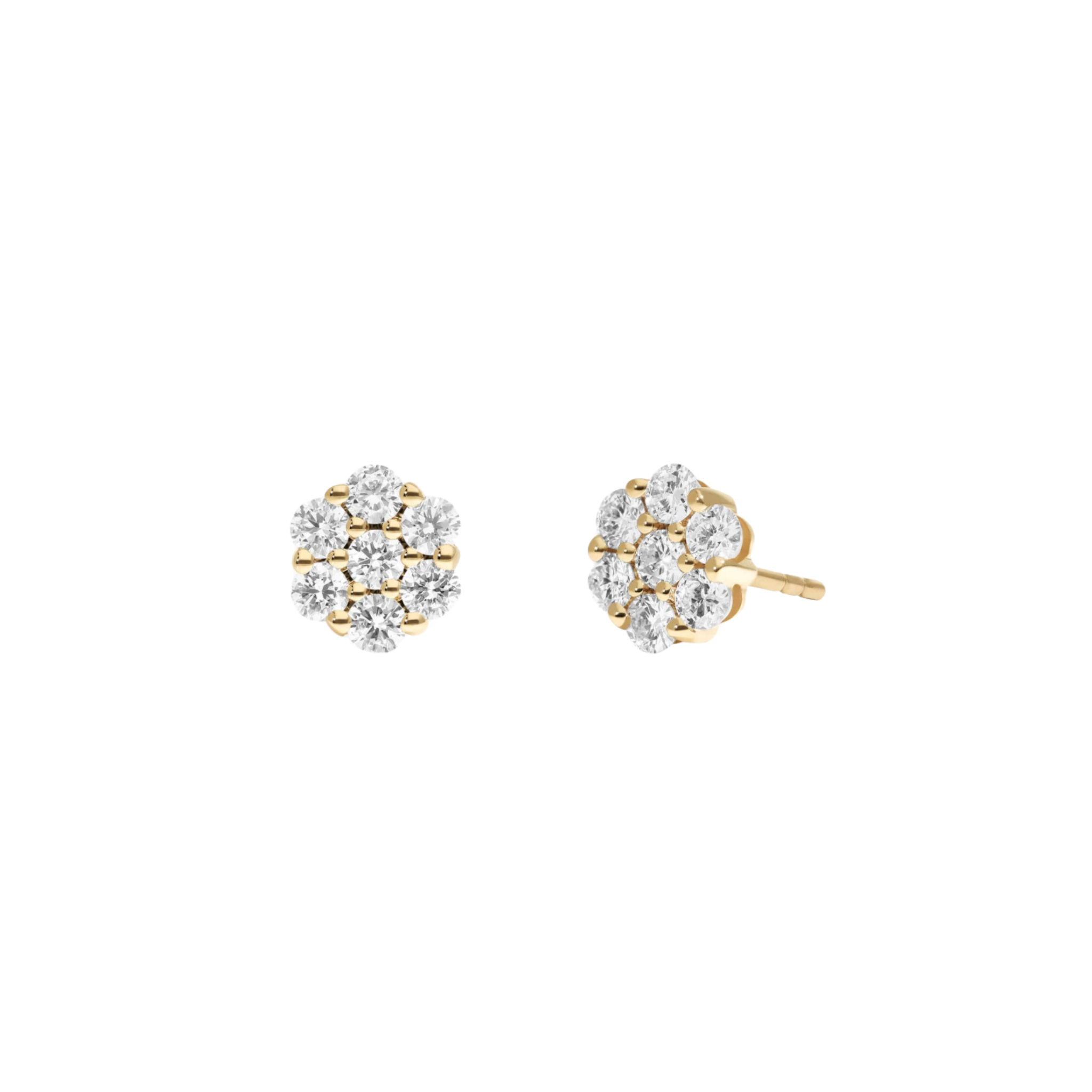 Eluné Diamond Cluster Studs 18K Gold - Natural Diamonds & Lab Grown Diamonds - Best prices for jewelry and diamonds. The best jewelry to shop in Dubai and Abu Dhabi - Dubai Tourism. Best Shopping in Dubai Mall - Fashion Avenue, Mall of Emirates, Dubai, Palm Jumeirah and UAE. Hip-hop custom jewelry and manufacturer supplier - diamond and gold wholesaler. The best place to visit in Dubai during vacation. Richie Gold & Diamond is located in Dubai Gold Souk