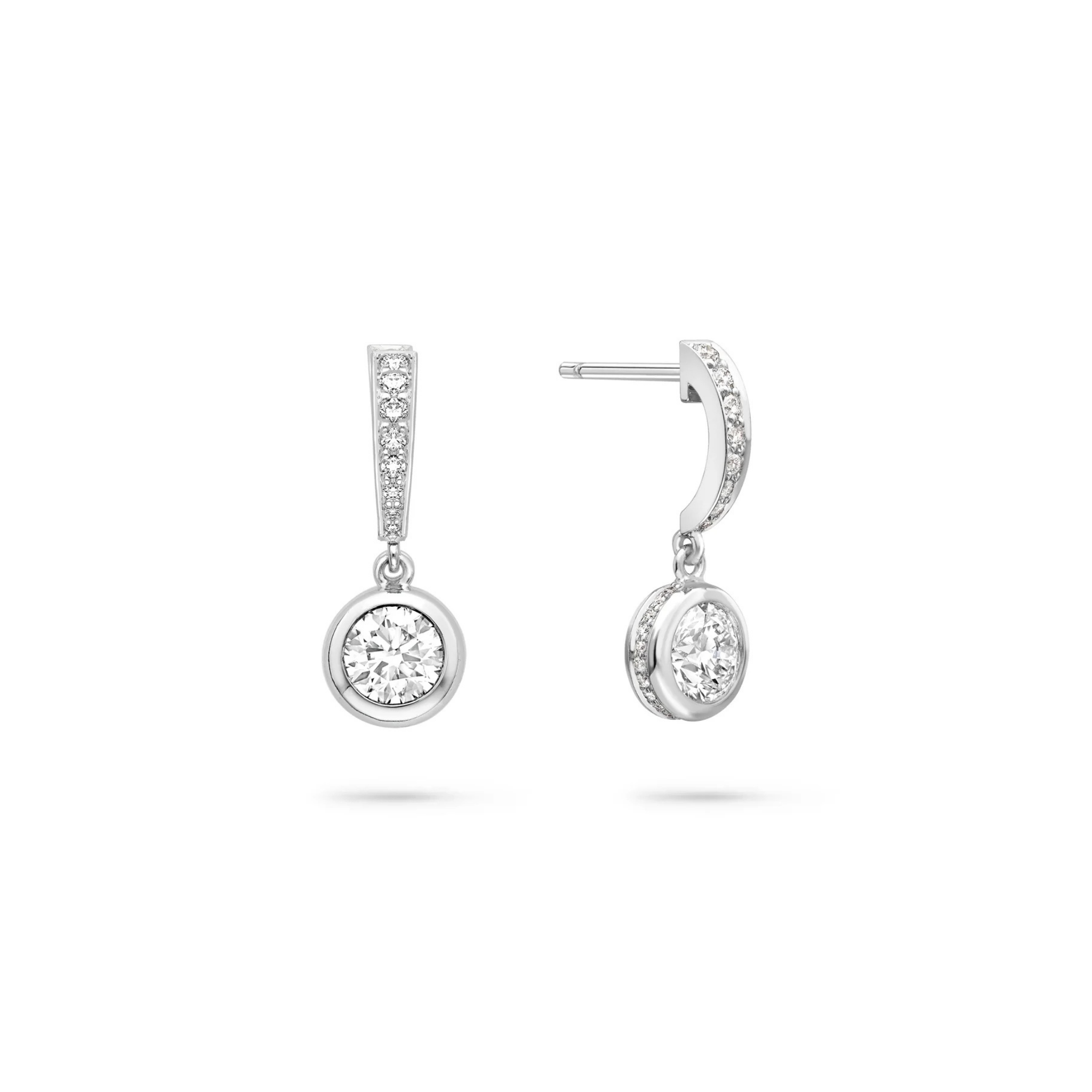 Eluna Diamond Drop Earrings 18K White Gold - Natural Diamonds & Lab Grown Diamonds  - Best prices for jewelry and diamonds. The best jewelry to shop in Dubai and Abu Dhabi - Dubai Tourism. Best Shopping in Dubai Mall - Fashion Avenue, Mall of Emirates, Dubai, Palm Jumeirah and UAE. Hip-hop custom jewelry and manufacturer supplier - diamond and gold wholesaler. The best place to visit in Dubai during vacation. Richie Gold & Diamond is located in Dubai Gold Souk