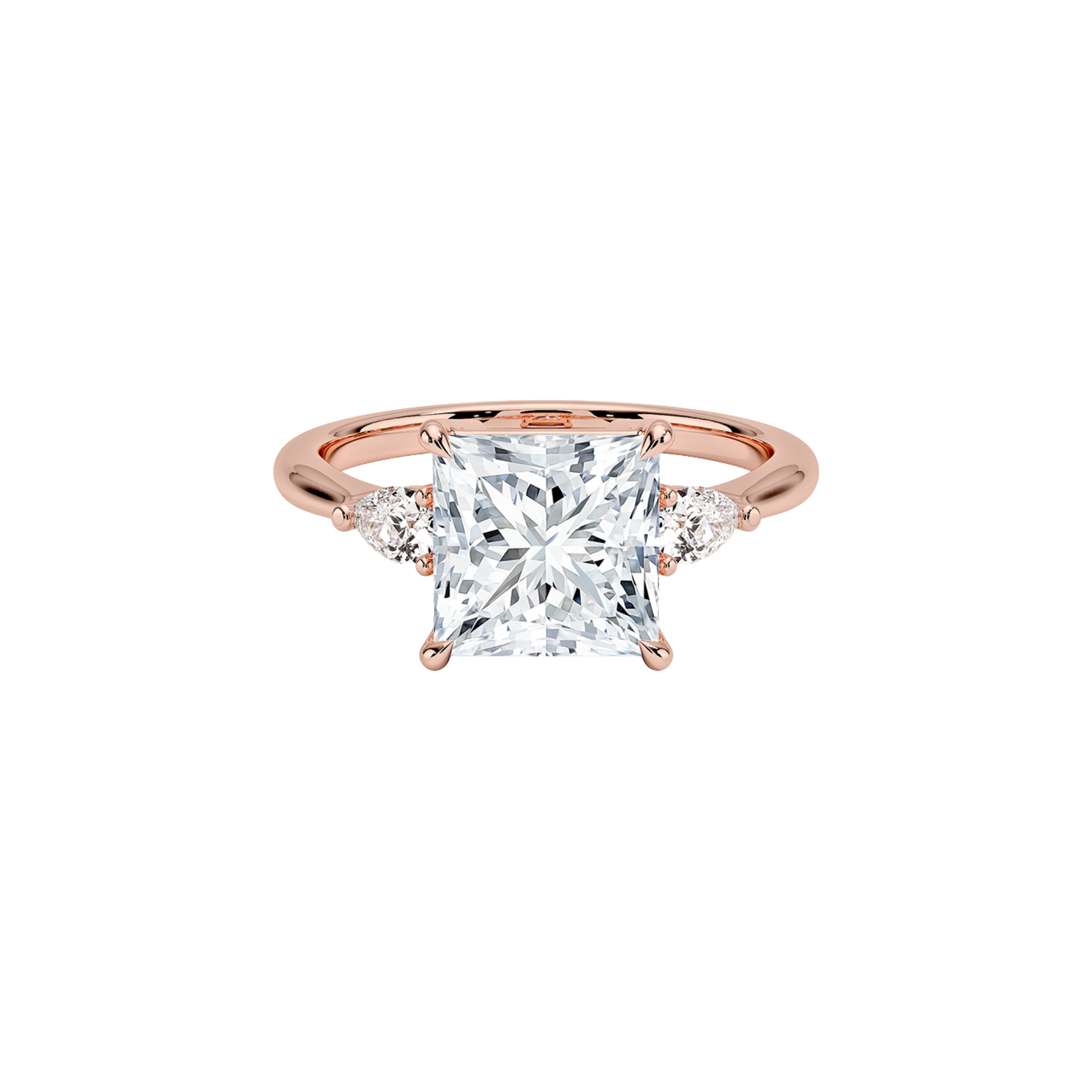 Elysette Princess Three-Stone Ring 18K Rose Gold - Best prices for jewelry and diamonds. The best jewelry to shop in Dubai and Abu Dhabi - Dubai Tourism. Best Shopping in Dubai Mall - Fashion Avenue, Mall of Emirates, Dubai, Palm Jumeirah and UAE. Hip-hop custom jewelry and manufacturer supplier - diamond and gold wholesaler. The best place to visit in Dubai during vacation. Richie Gold & Diamond is located in Dubai Gold Souk