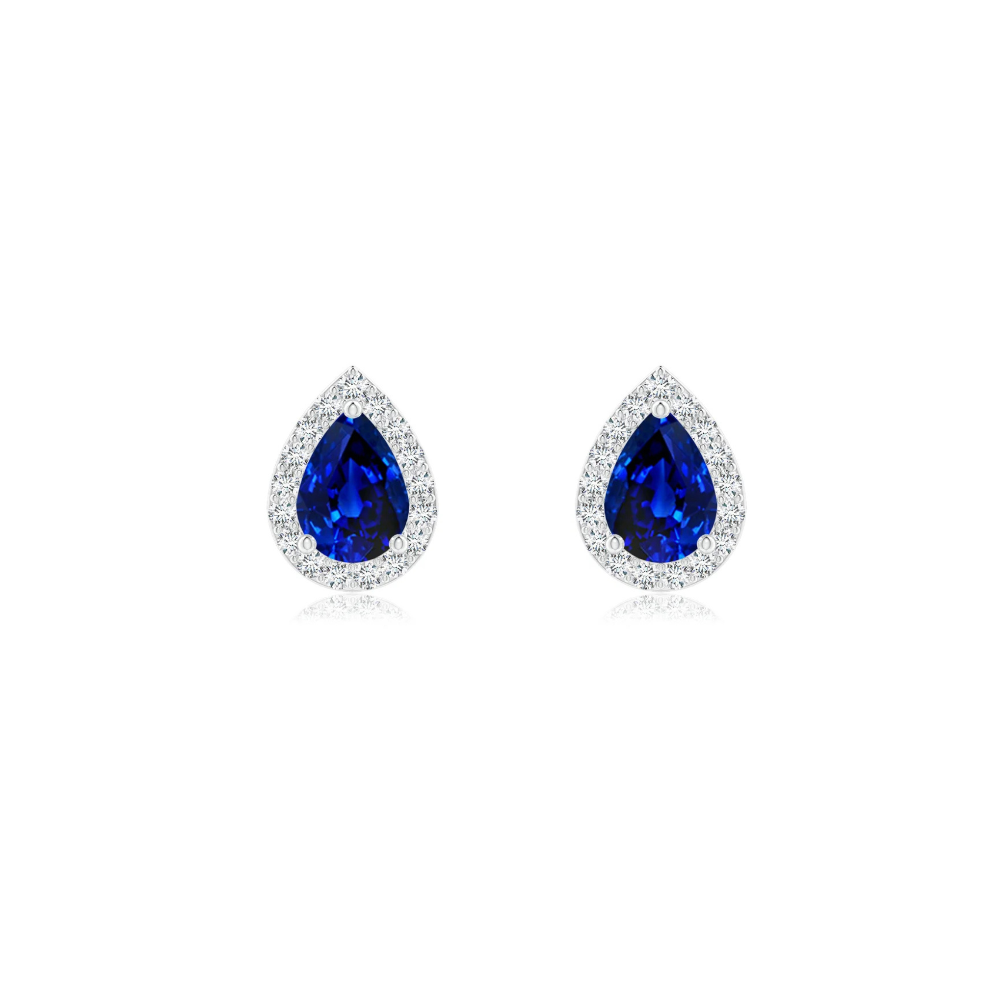 Esme Pear Blue Sapphire Diamond Halo Stud Earrings 18K White Gold - Natural Diamonds & Lab Grown Diamonds - Best prices for jewelry and diamonds. The best jewelry to shop in Dubai and Abu Dhabi - Dubai Tourism. Best Shopping in Dubai Mall - Fashion Avenue, Mall of Emirates, Dubai, Palm Jumeirah and UAE. Hip-hop custom jewelry and manufacturer supplier - diamond and gold wholesaler. The best place to visit in Dubai during vacation. Richie Gold & Diamond is located in Dubai Gold Souk