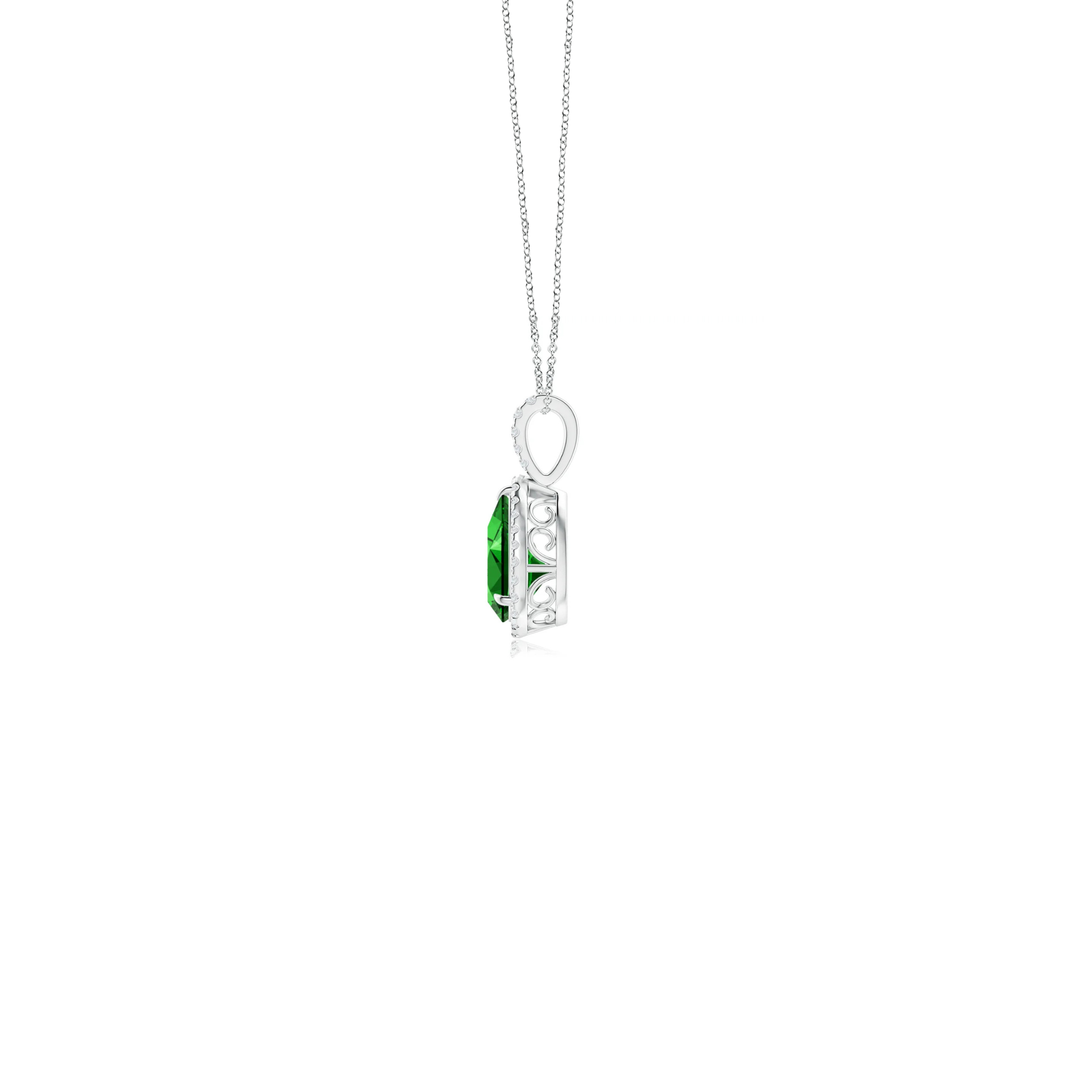 Esme Pear Emerald Halo Pendant 18K White Gold - Natural Diamonds & Lab Grown Diamonds - Best prices for jewelry and diamonds. The best jewelry to shop in Dubai and Abu Dhabi - Dubai Tourism. Best Shopping in Dubai Mall - Fashion Avenue, Mall of Emirates, Dubai, Palm Jumeirah and UAE. Hip-hop custom jewelry and manufacturer supplier - diamond and gold wholesaler. The best place to visit in Dubai during vacation. Richie Gold & Diamond is located in Dubai Gold Souk