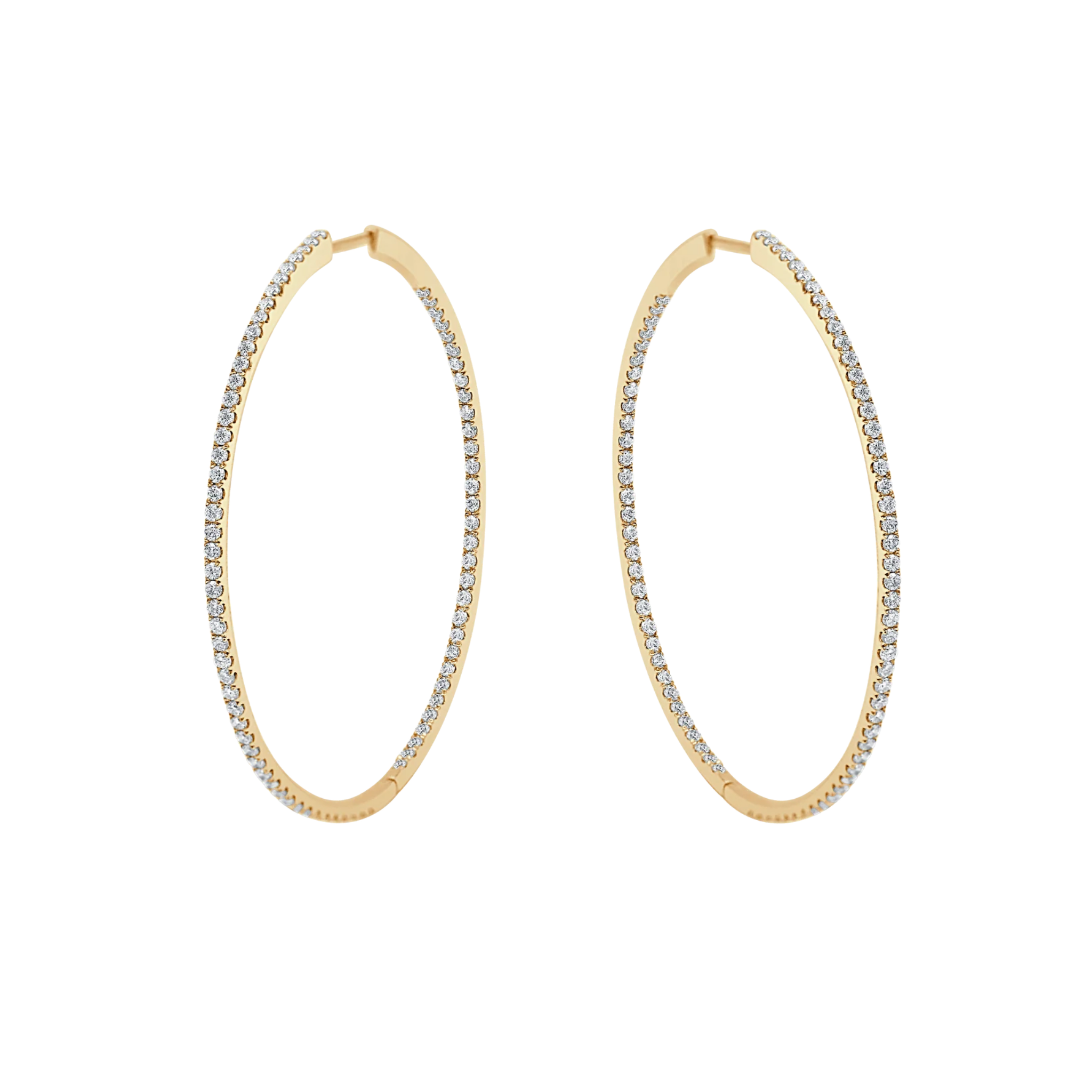 Evelyne Inside/Out Diamond Large Hoop Earrings 18K Gold  - Natural Diamonds & Lab Grown Diamonds  - Best prices for jewelry and diamonds. The best jewelry to shop in Dubai and Abu Dhabi - Dubai Tourism. Best Shopping in Dubai Mall - Fashion Avenue, Mall of Emirates, Dubai, Palm Jumeirah and UAE. Hip-hop custom jewelry and manufacturer supplier - diamond and gold wholesaler. The best place to visit in Dubai during vacation. Richie Gold & Diamond is located in Dubai Gold Souk