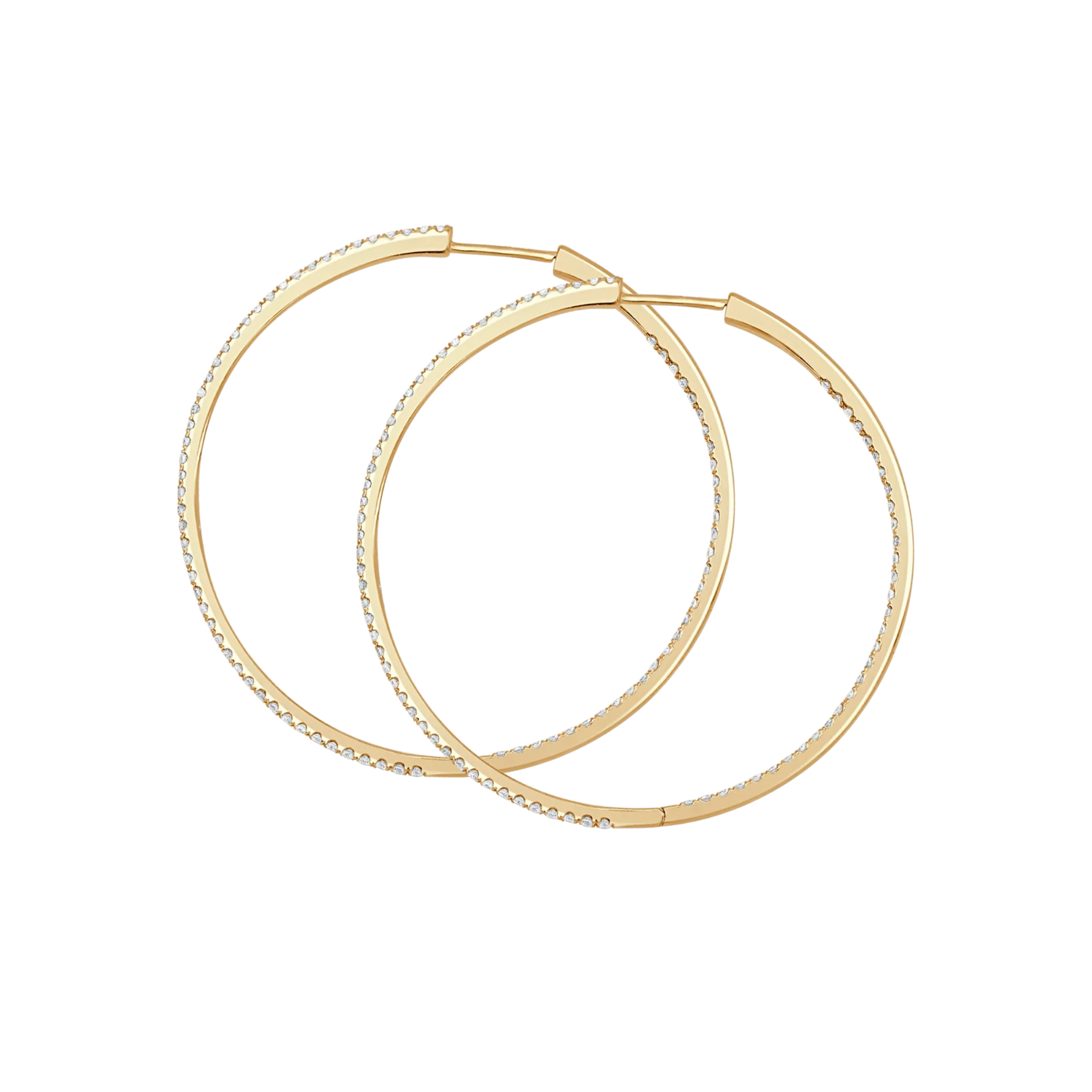 Evelyne Inside/Out Diamond Large Hoop Earrings 18K Gold  - Natural Diamonds & Lab Grown Diamonds  - Best prices for jewelry and diamonds. The best jewelry to shop in Dubai and Abu Dhabi - Dubai Tourism. Best Shopping in Dubai Mall - Fashion Avenue, Mall of Emirates, Dubai, Palm Jumeirah and UAE. Hip-hop custom jewelry and manufacturer supplier - diamond and gold wholesaler. The best place to visit in Dubai during vacation. Richie Gold & Diamond is located in Dubai Gold Souk