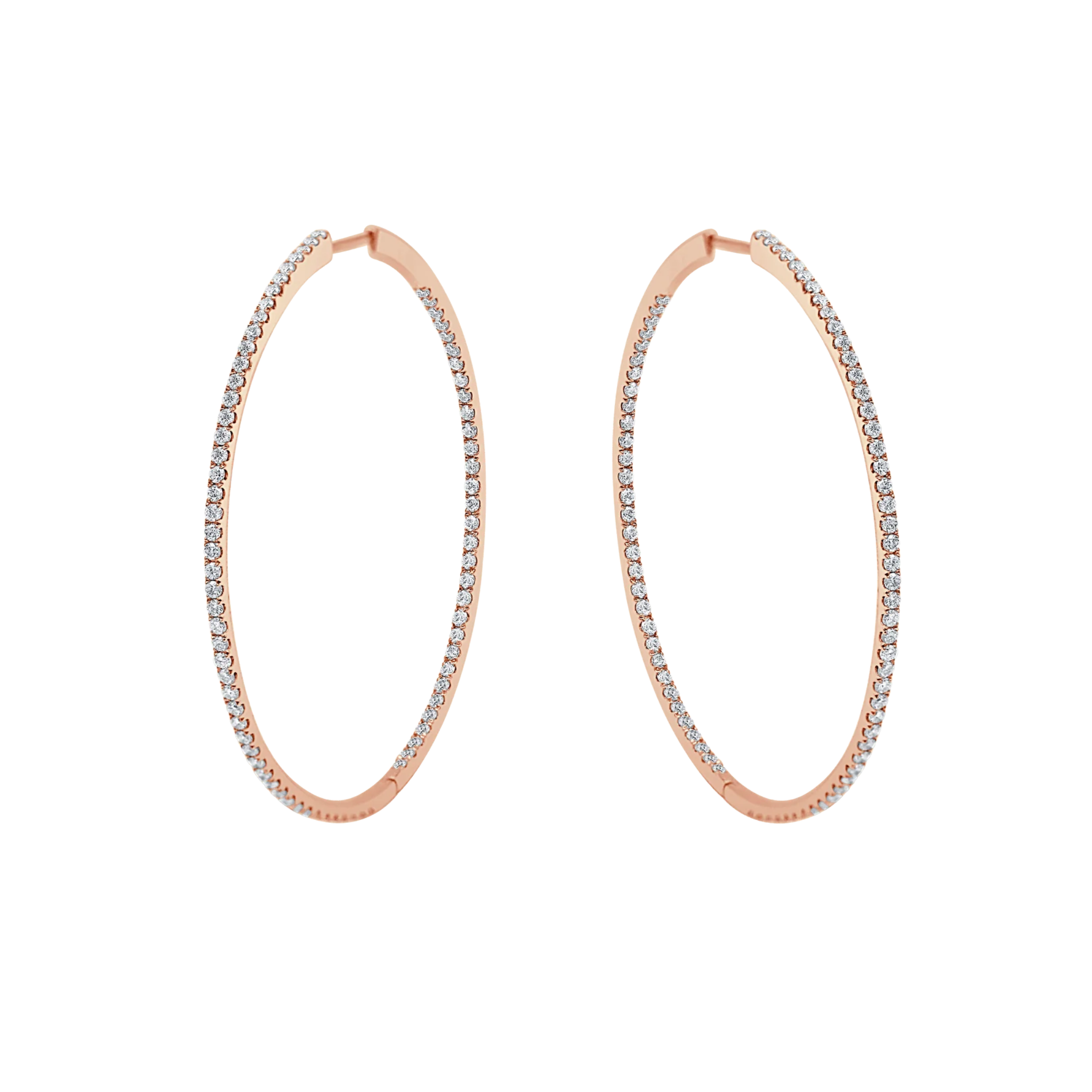 Evelyne Inside/Out Diamond Large Hoop Earrings 18K Rose Gold  - Natural Diamonds & Lab Grown Diamonds  - Best prices for jewelry and diamonds. The best jewelry to shop in Dubai and Abu Dhabi - Dubai Tourism. Best Shopping in Dubai Mall - Fashion Avenue, Mall of Emirates, Dubai, Palm Jumeirah and UAE. Hip-hop custom jewelry and manufacturer supplier - diamond and gold wholesaler. The best place to visit in Dubai during vacation. Richie Gold & Diamond is located in Dubai Gold Souk