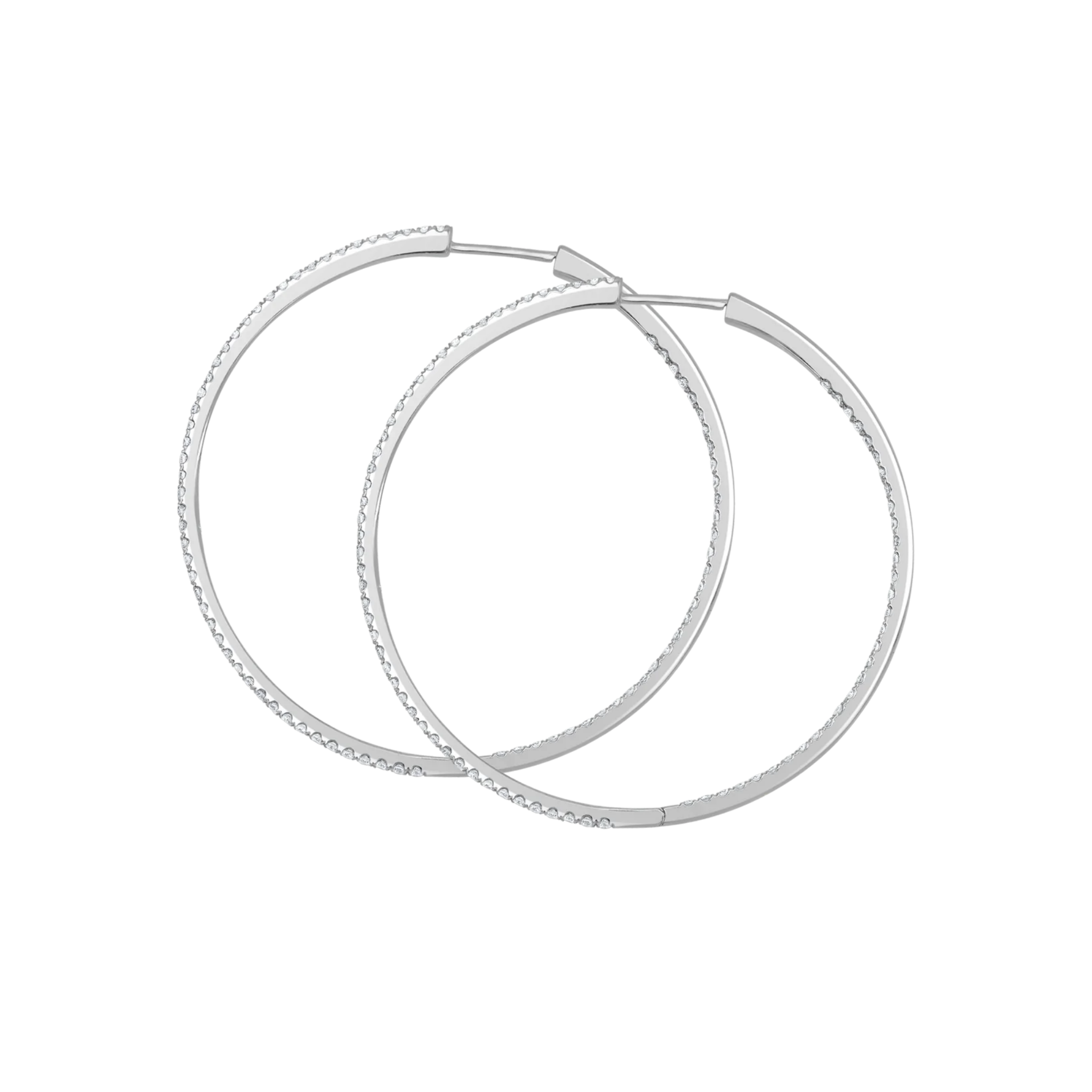 Evelyne Inside/Out Diamond Large Hoop Earrings 18K White Gold  - Natural Diamonds & Lab Grown Diamonds  - Best prices for jewelry and diamonds. The best jewelry to shop in Dubai and Abu Dhabi - Dubai Tourism. Best Shopping in Dubai Mall - Fashion Avenue, Mall of Emirates, Dubai, Palm Jumeirah and UAE. Hip-hop custom jewelry and manufacturer supplier - diamond and gold wholesaler. The best place to visit in Dubai during vacation. Richie Gold & Diamond is located in Dubai Gold Souk