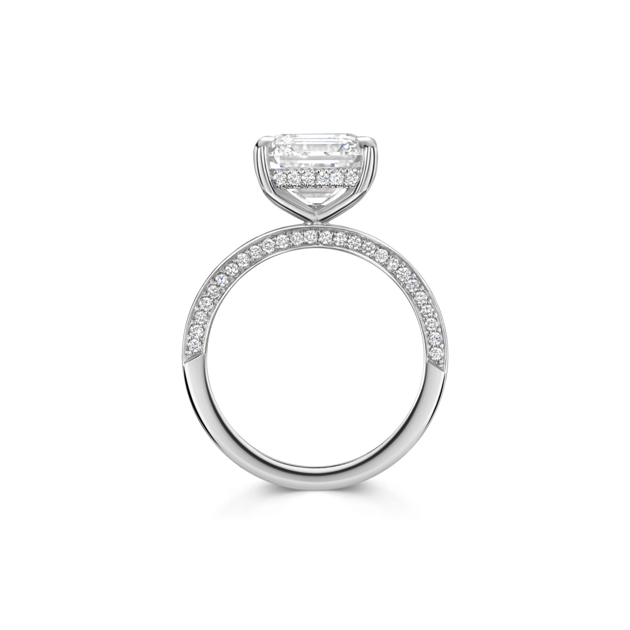 Evoria Asscher-Cut Diamond Engagement Ring 18K White Gold - Best prices for jewelry and diamonds. The best jewelry to shop in Dubai and Abu Dhabi - Dubai Tourism. Best Shopping in Dubai Mall - Fashion Avenue, Mall of Emirates, Dubai, Palm Jumeirah and UAE. Hip-hop custom jewelry and manufacturer supplier - diamond and gold wholesaler. The best place to visit in Dubai during vacation. Richie Gold & Diamond is located in Dubai Gold Souk