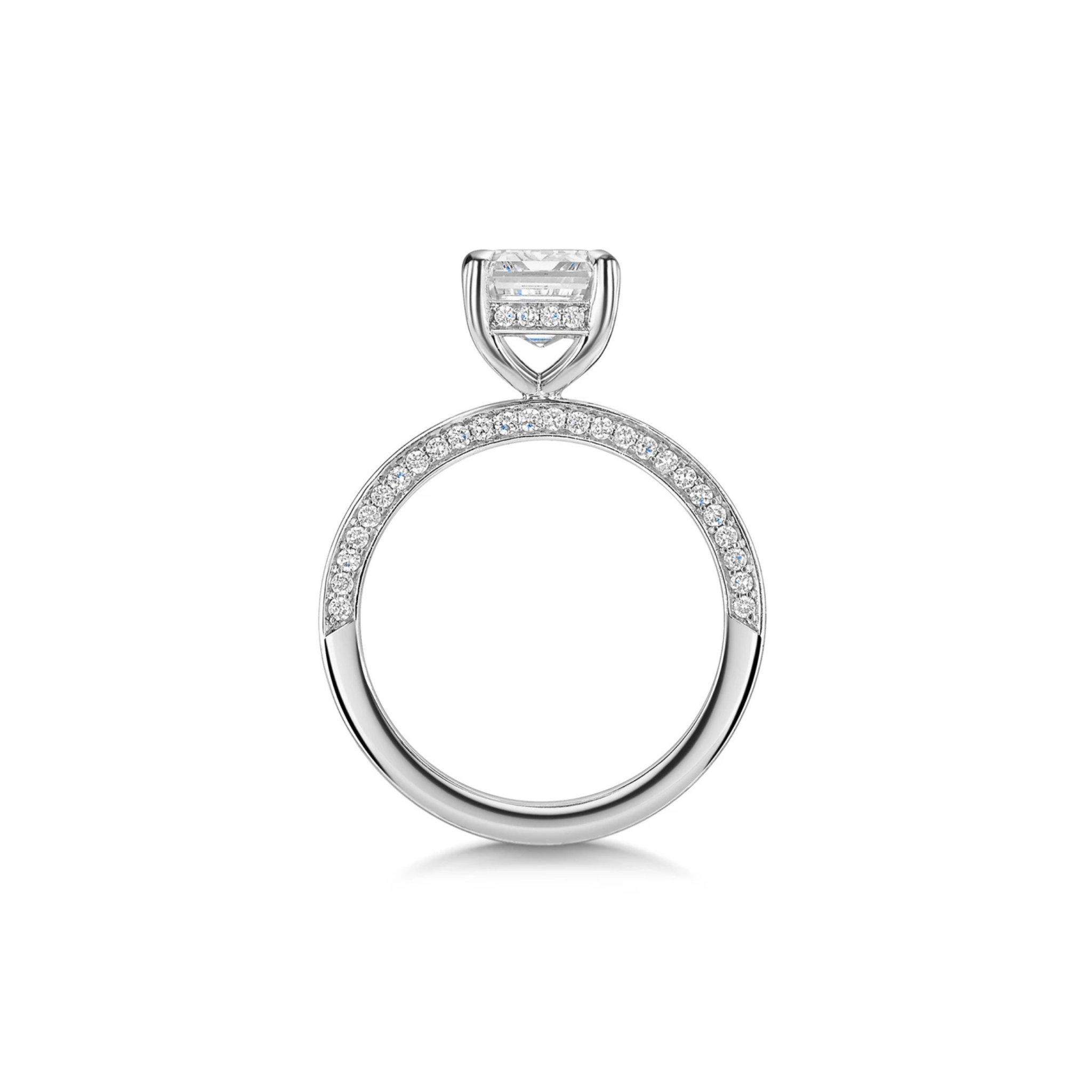 Evoria Emerald-Cut Diamond Engagement Ring 18K White Gold - Best prices for jewelry and diamonds. The best jewelry to shop in Dubai and Abu Dhabi - Dubai Tourism. Best Shopping in Dubai Mall - Fashion Avenue, Mall of Emirates, Dubai, Palm Jumeirah and UAE. Hip-hop custom jewelry and manufacturer supplier - diamond and gold wholesaler. The best place to visit in Dubai during vacation. Richie Gold & Diamond is located in Dubai Gold Souk