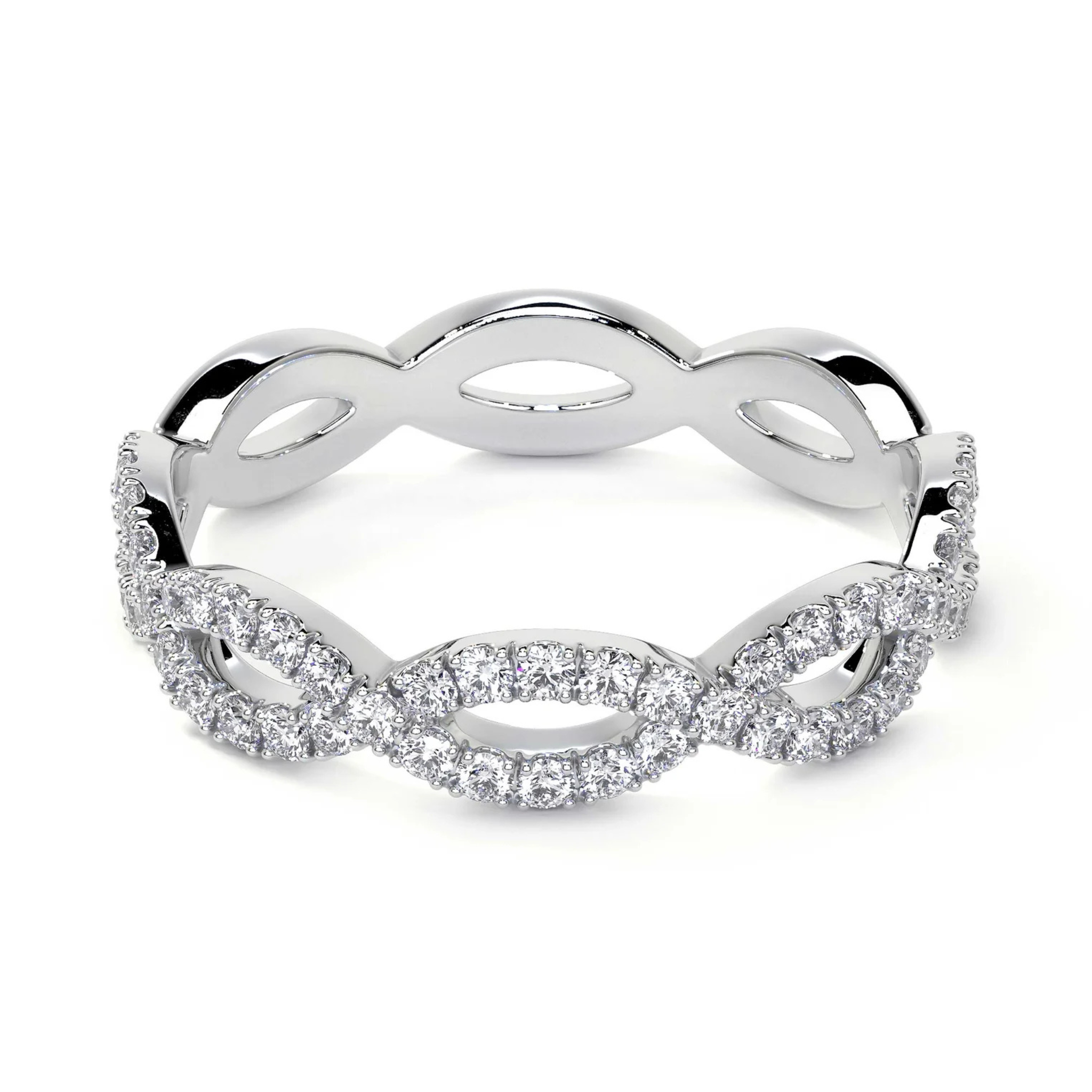 Infinity Diamond Band 18K White Gold - Natural Diamonds & Lab Grown Diamonds  - Best prices for jewelry and diamonds. The best jewelry to shop in Dubai and Abu Dhabi - Dubai Tourism. Best Shopping in Dubai Mall - Fashion Avenue, Mall of Emirates, Dubai, Palm Jumeirah and UAE. Hip-hop custom jewelry and manufacturer supplier - diamond and gold wholesaler. The best place to visit in Dubai during vacation. Richie Gold & Diamond is located in Dubai Gold Souk