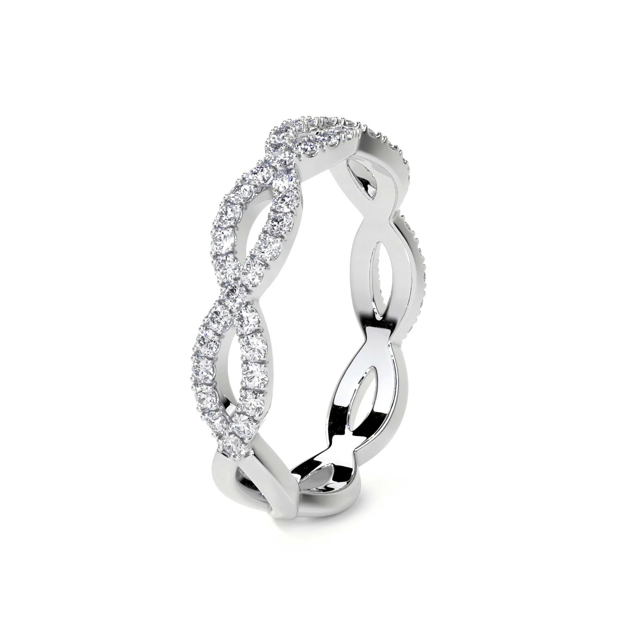 Infinity Diamond Band 18K White Gold - Natural Diamonds & Lab Grown Diamonds  - Best prices for jewelry and diamonds. The best jewelry to shop in Dubai and Abu Dhabi - Dubai Tourism. Best Shopping in Dubai Mall - Fashion Avenue, Mall of Emirates, Dubai, Palm Jumeirah and UAE. Hip-hop custom jewelry and manufacturer supplier - diamond and gold wholesaler. The best place to visit in Dubai during vacation. Richie Gold & Diamond is located in Dubai Gold Souk