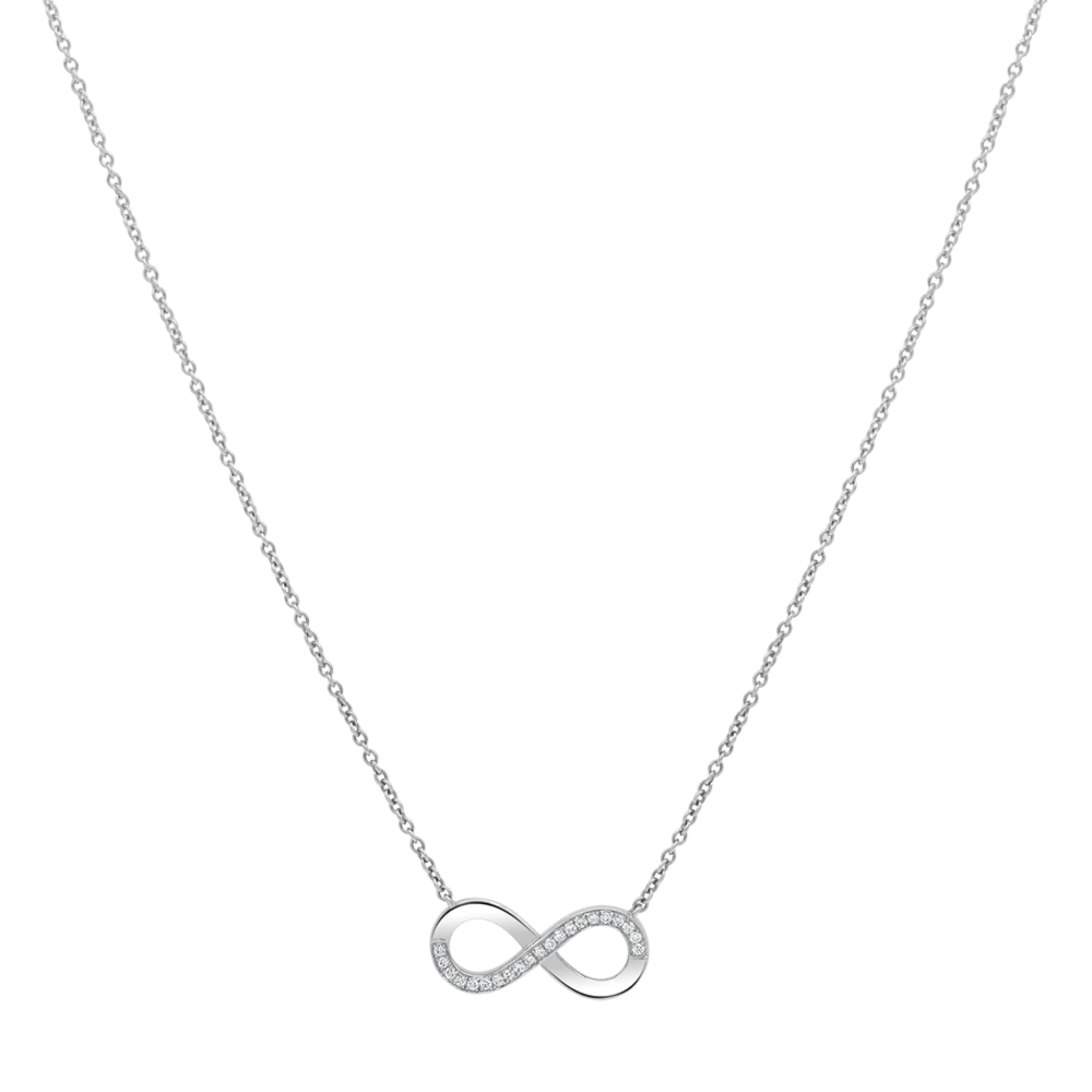 Infinity Diamond Pendant 18K White Gold   - Natural Diamonds & Lab Grown Diamonds  - Best prices for jewelry and diamonds. The best jewelry to shop in Dubai and Abu Dhabi - Dubai Tourism. Best Shopping in Dubai Mall - Fashion Avenue, Mall of Emirates, Dubai, Palm Jumeirah and UAE. Hip-hop custom jewelry and manufacturer supplier - diamond and gold wholesaler. The best place to visit in Dubai during vacation. Richie Gold & Diamond is located in Dubai Gold Souk