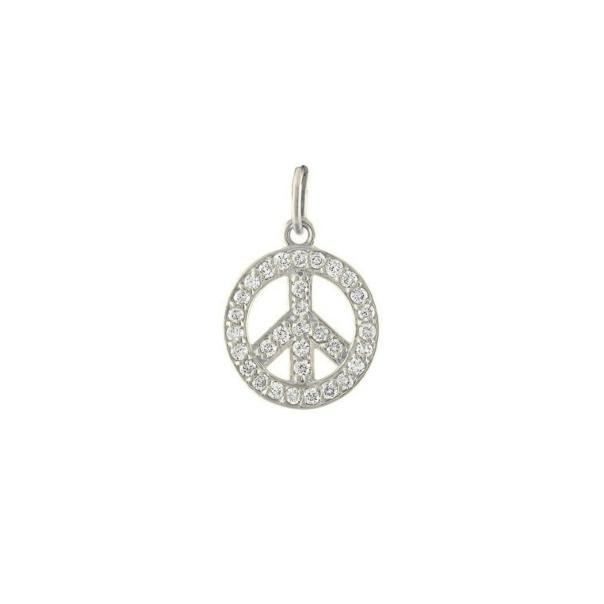Isaline Diamond Peace Charm 18K White Gold - Natural Diamonds & Lab Grown Diamonds  - Best prices for jewelry and diamonds. The best jewelry to shop in Dubai and Abu Dhabi - Dubai Tourism. Best Shopping in Dubai Mall - Fashion Avenue, Mall of Emirates, Dubai, Palm Jumeirah and UAE. Hip-hop custom jewelry and manufacturer supplier - diamond and gold wholesaler. The best place to visit in Dubai during vacation. Richie Gold & Diamond is located in Dubai Gold Souk