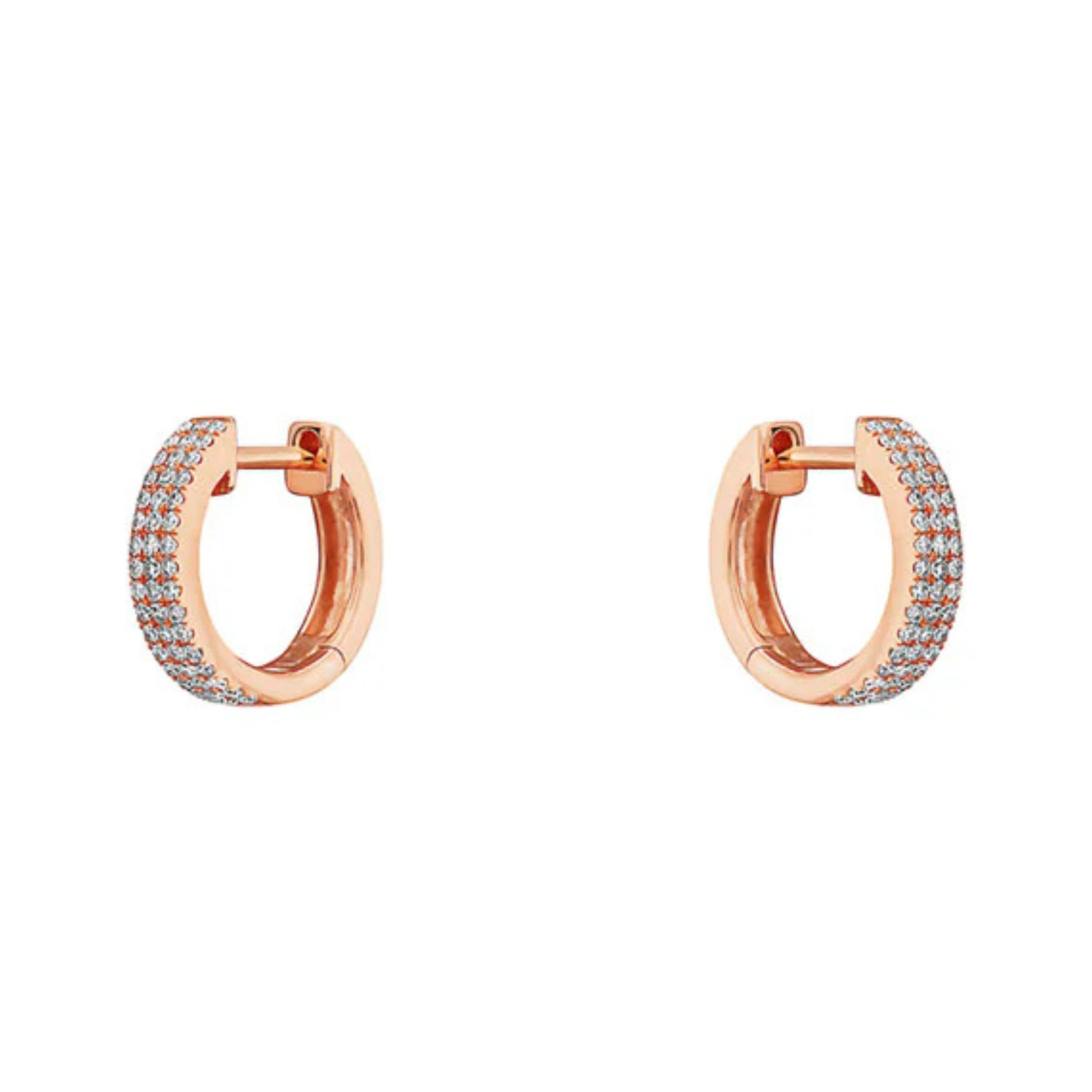 Ismara Pavé Diamond Huggie Earrings 18K Rose Gold - Natural Diamonds & Lab Grown Diamonds  - Best prices for jewelry and diamonds. The best jewelry to shop in Dubai and Abu Dhabi - Dubai Tourism. Best Shopping in Dubai Mall - Fashion Avenue, Mall of Emirates, Dubai, Palm Jumeirah and UAE. Hip-hop custom jewelry and manufacturer supplier - diamond and gold wholesaler. The best place to visit in Dubai during vacation. Richie Gold & Diamond is located in Dubai Gold Souk