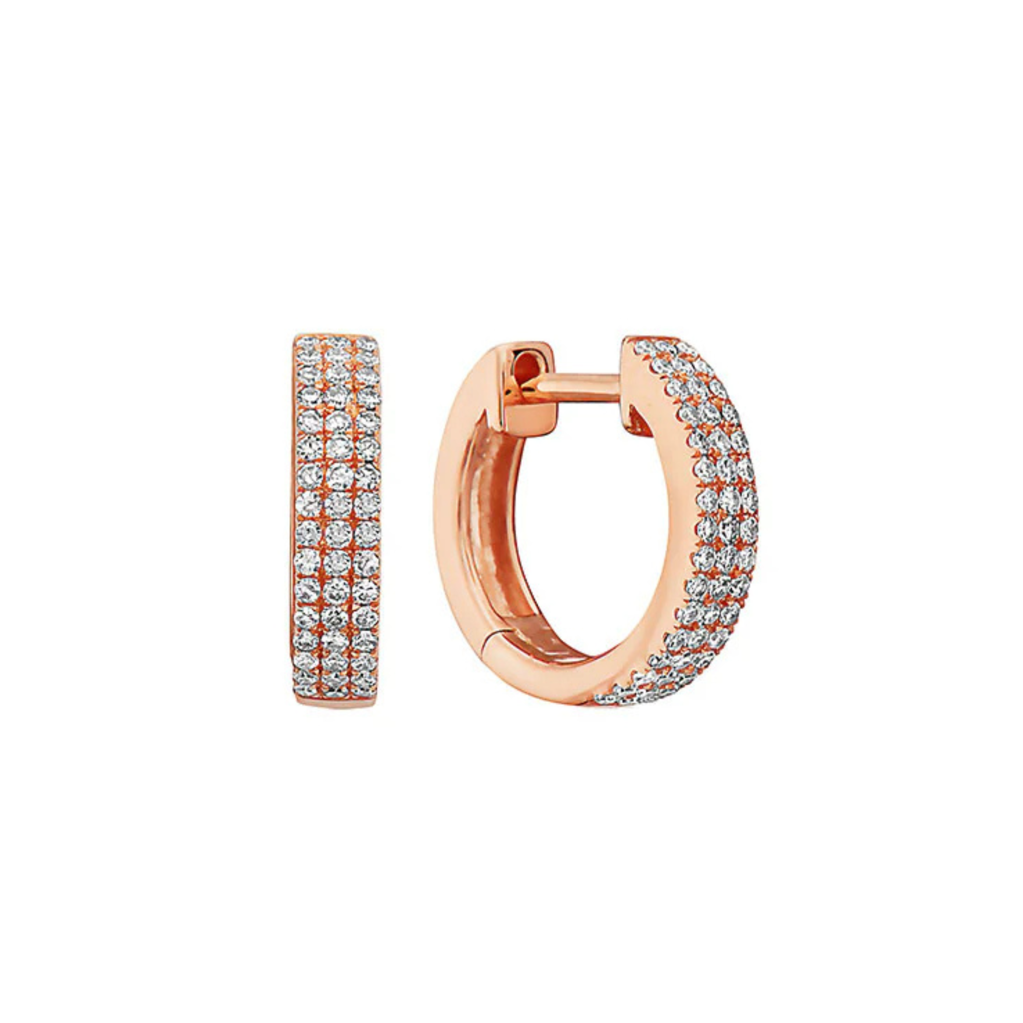 Ismara Pavé Diamond Huggie Earrings 18K Rose Gold - Natural Diamonds & Lab Grown Diamonds  - Best prices for jewelry and diamonds. The best jewelry to shop in Dubai and Abu Dhabi - Dubai Tourism. Best Shopping in Dubai Mall - Fashion Avenue, Mall of Emirates, Dubai, Palm Jumeirah and UAE. Hip-hop custom jewelry and manufacturer supplier - diamond and gold wholesaler. The best place to visit in Dubai during vacation. Richie Gold & Diamond is located in Dubai Gold Souk