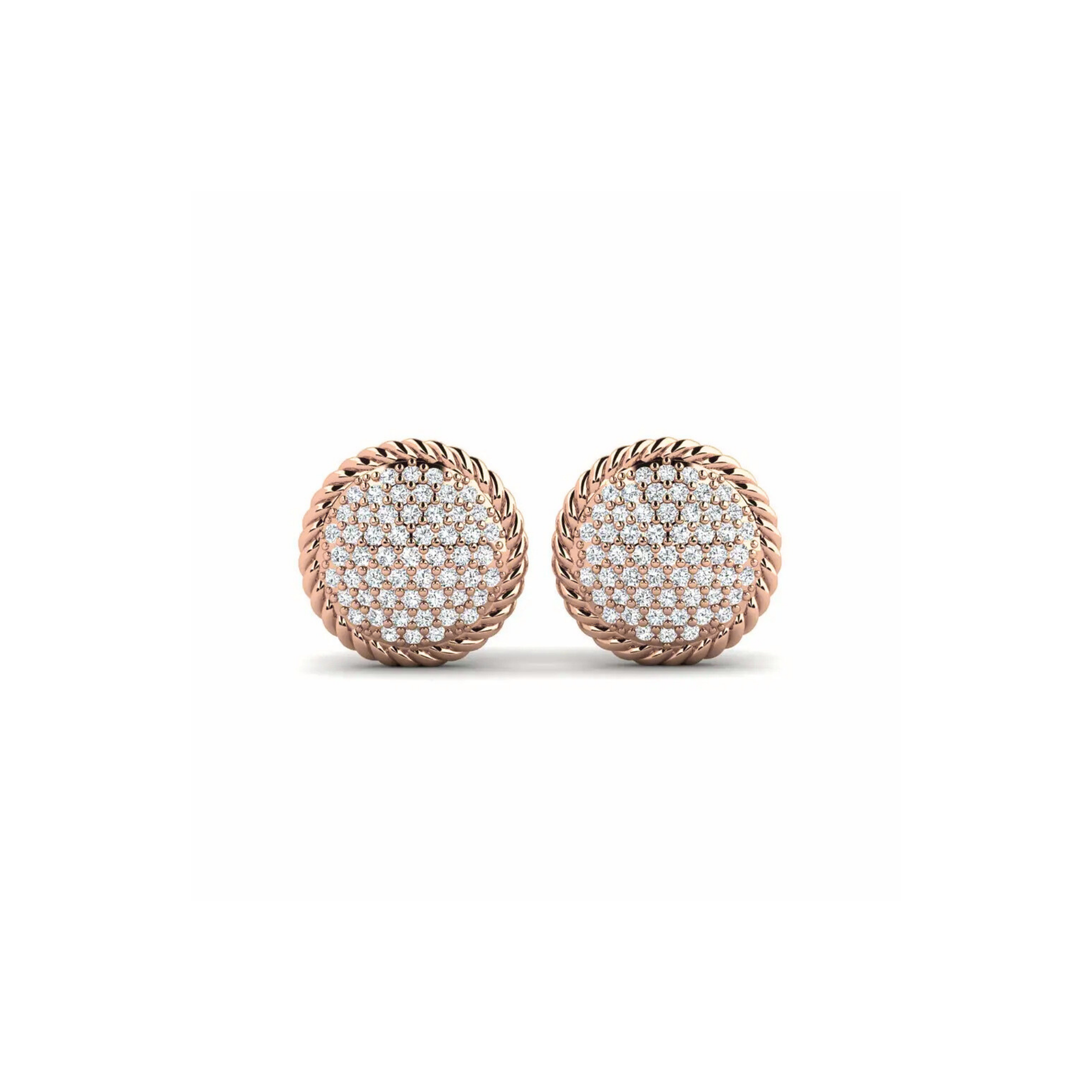 Isola Pavé Rope Diamond Earrings 18K Rose Gold - Natural Diamonds & Lab Grown Diamonds - Best prices for jewelry and diamonds. The best jewelry to shop in Dubai and Abu Dhabi - Dubai Tourism. Best Shopping in Dubai Mall - Fashion Avenue, Mall of Emirates, Dubai, Palm Jumeirah and UAE. Hip-hop custom jewelry and manufacturer supplier - diamond and gold wholesaler. The best place to visit in Dubai during vacation. Richie Gold & Diamond is located in Dubai Gold Souk