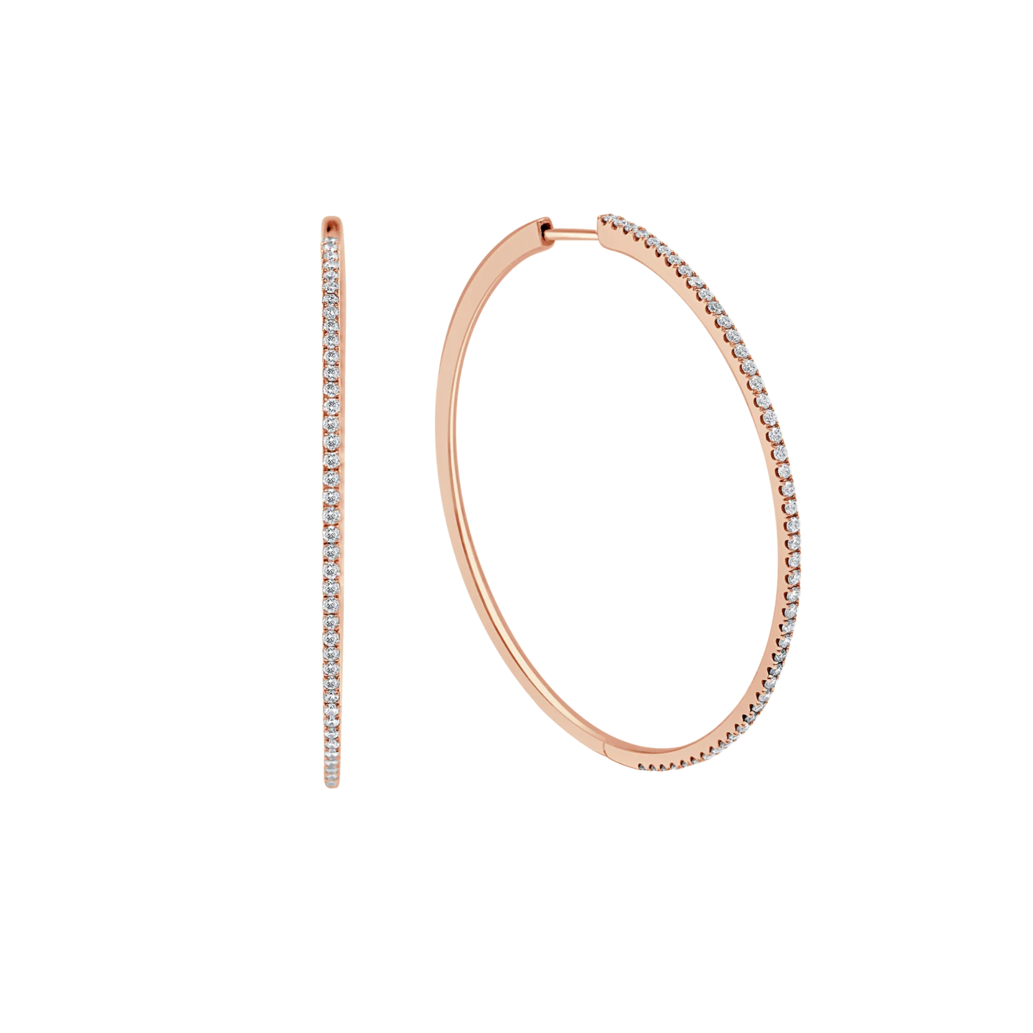 Kaia Diamond MD Hoop Earrings 18K Rose Gold- Natural Diamonds & Lab Grown Diamonds  - Best prices for jewelry and diamonds. The best jewelry to shop in Dubai and Abu Dhabi - Dubai Tourism. Best Shopping in Dubai Mall - Fashion Avenue, Mall of Emirates, Dubai, Palm Jumeirah and UAE. Hip-hop custom jewelry and manufacturer supplier - diamond and gold wholesaler. The best place to visit in Dubai during vacation. Richie Gold & Diamond is located in Dubai Gold Souk