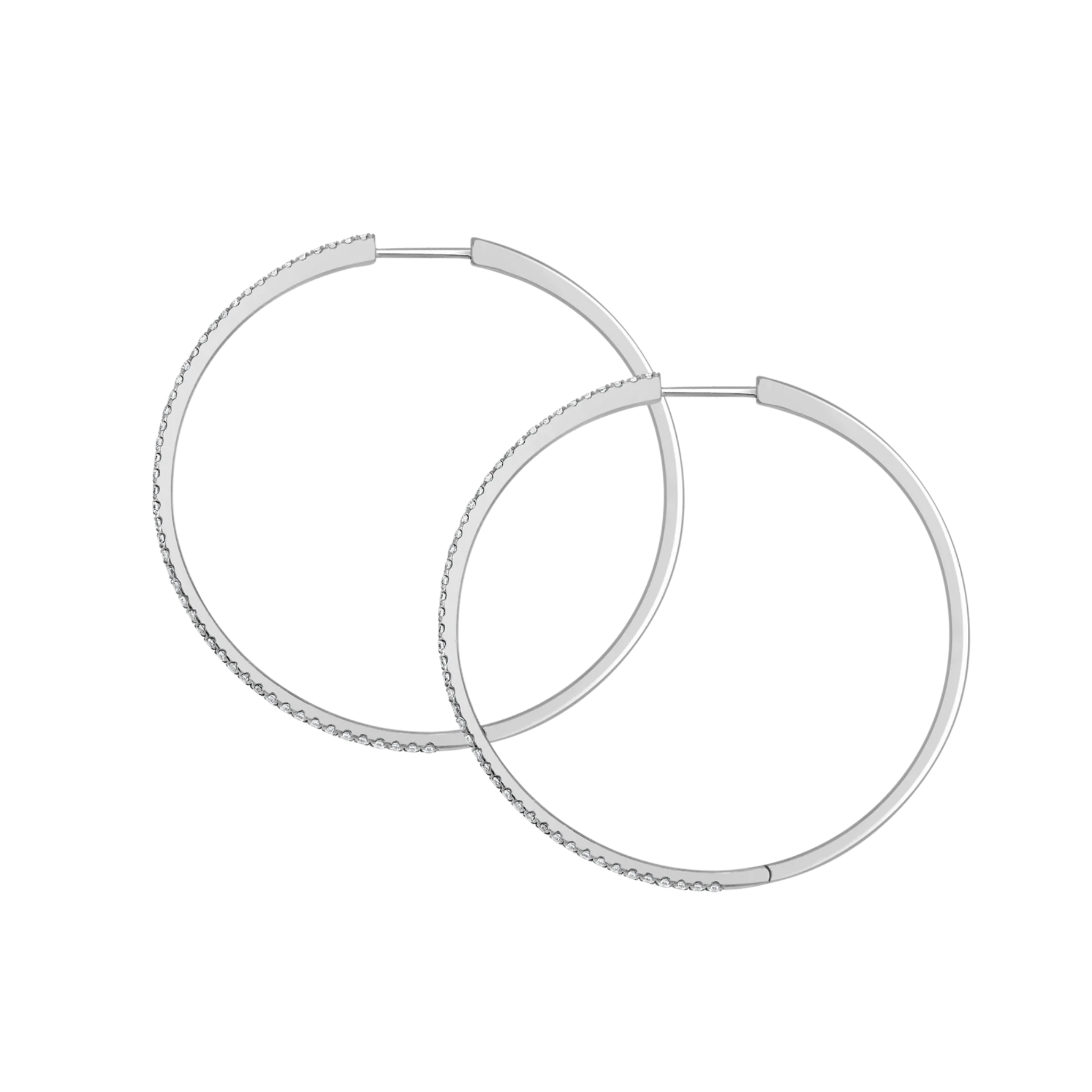 Kaia Diamond MD Hoop Earrings 18K White Gold- Natural Diamonds & Lab Grown Diamonds  - Best prices for jewelry and diamonds. The best jewelry to shop in Dubai and Abu Dhabi - Dubai Tourism. Best Shopping in Dubai Mall - Fashion Avenue, Mall of Emirates, Dubai, Palm Jumeirah and UAE. Hip-hop custom jewelry and manufacturer supplier - diamond and gold wholesaler. The best place to visit in Dubai during vacation. Richie Gold & Diamond is located in Dubai Gold Souk