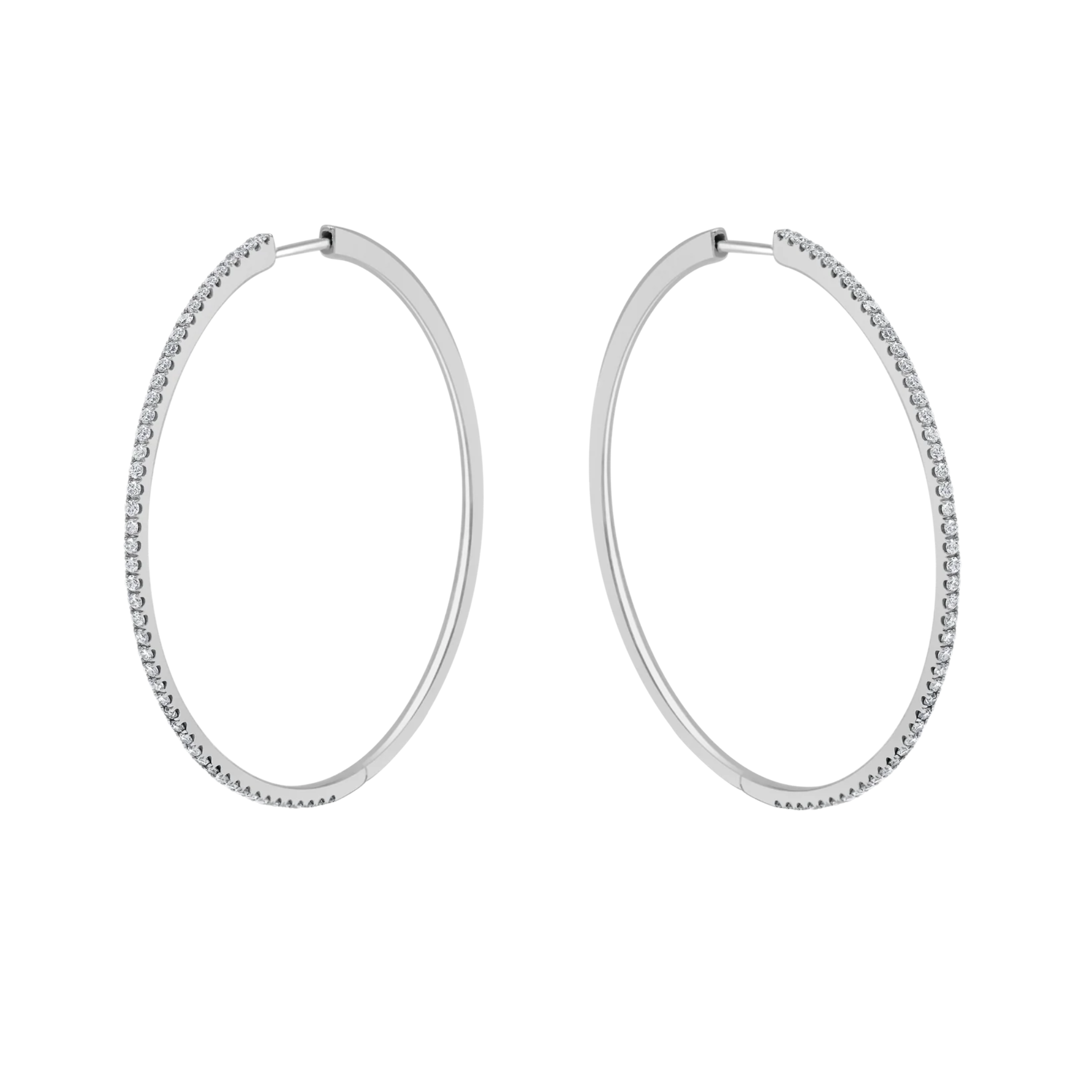 Kaia Diamond MD Hoop Earrings 18K White Gold- Natural Diamonds & Lab Grown Diamonds  - Best prices for jewelry and diamonds. The best jewelry to shop in Dubai and Abu Dhabi - Dubai Tourism. Best Shopping in Dubai Mall - Fashion Avenue, Mall of Emirates, Dubai, Palm Jumeirah and UAE. Hip-hop custom jewelry and manufacturer supplier - diamond and gold wholesaler. The best place to visit in Dubai during vacation. Richie Gold & Diamond is located in Dubai Gold Souk