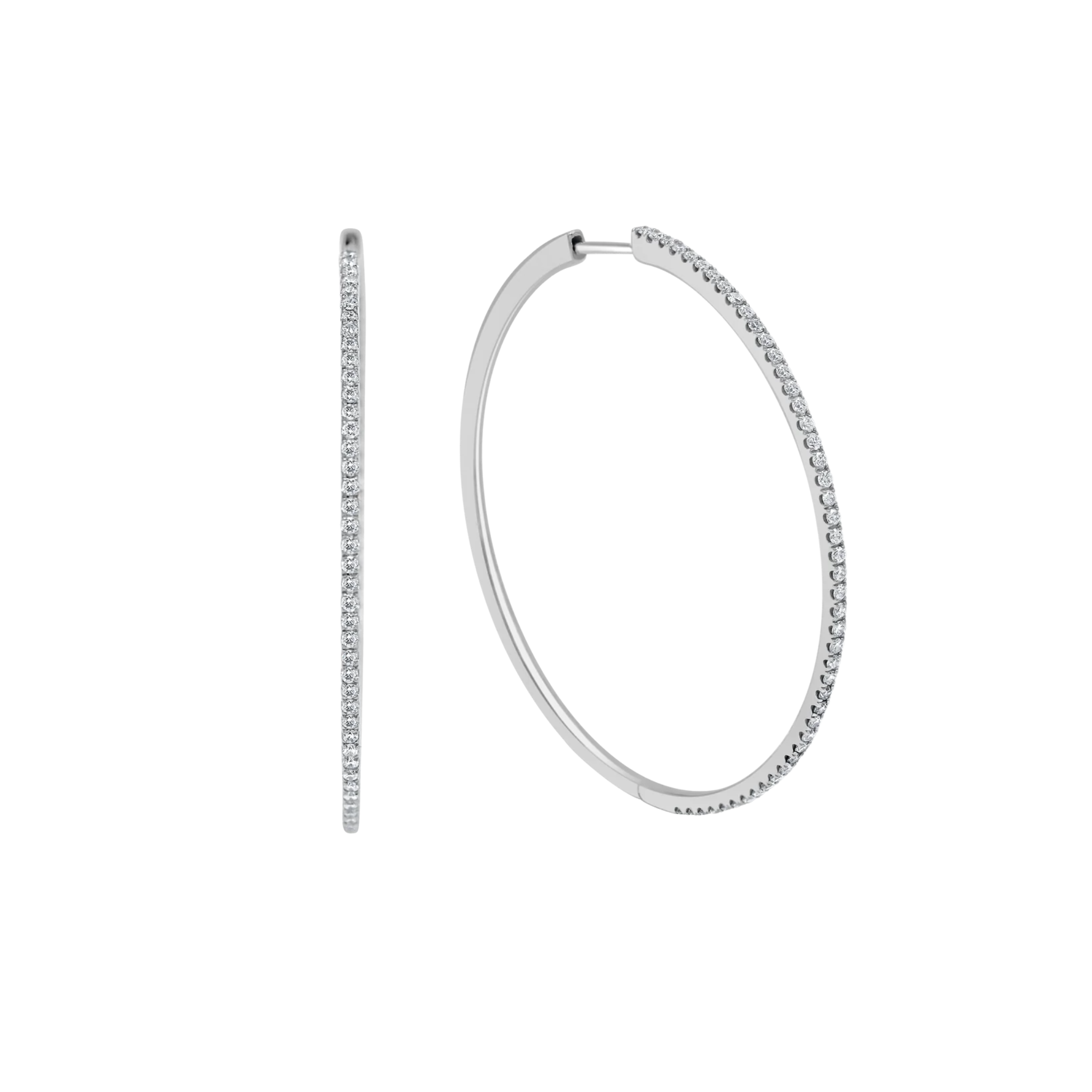 Kaia Diamond MD Hoop Earrings 18K White Gold- Natural Diamonds & Lab Grown Diamonds  - Best prices for jewelry and diamonds. The best jewelry to shop in Dubai and Abu Dhabi - Dubai Tourism. Best Shopping in Dubai Mall - Fashion Avenue, Mall of Emirates, Dubai, Palm Jumeirah and UAE. Hip-hop custom jewelry and manufacturer supplier - diamond and gold wholesaler. The best place to visit in Dubai during vacation. Richie Gold & Diamond is located in Dubai Gold Souk