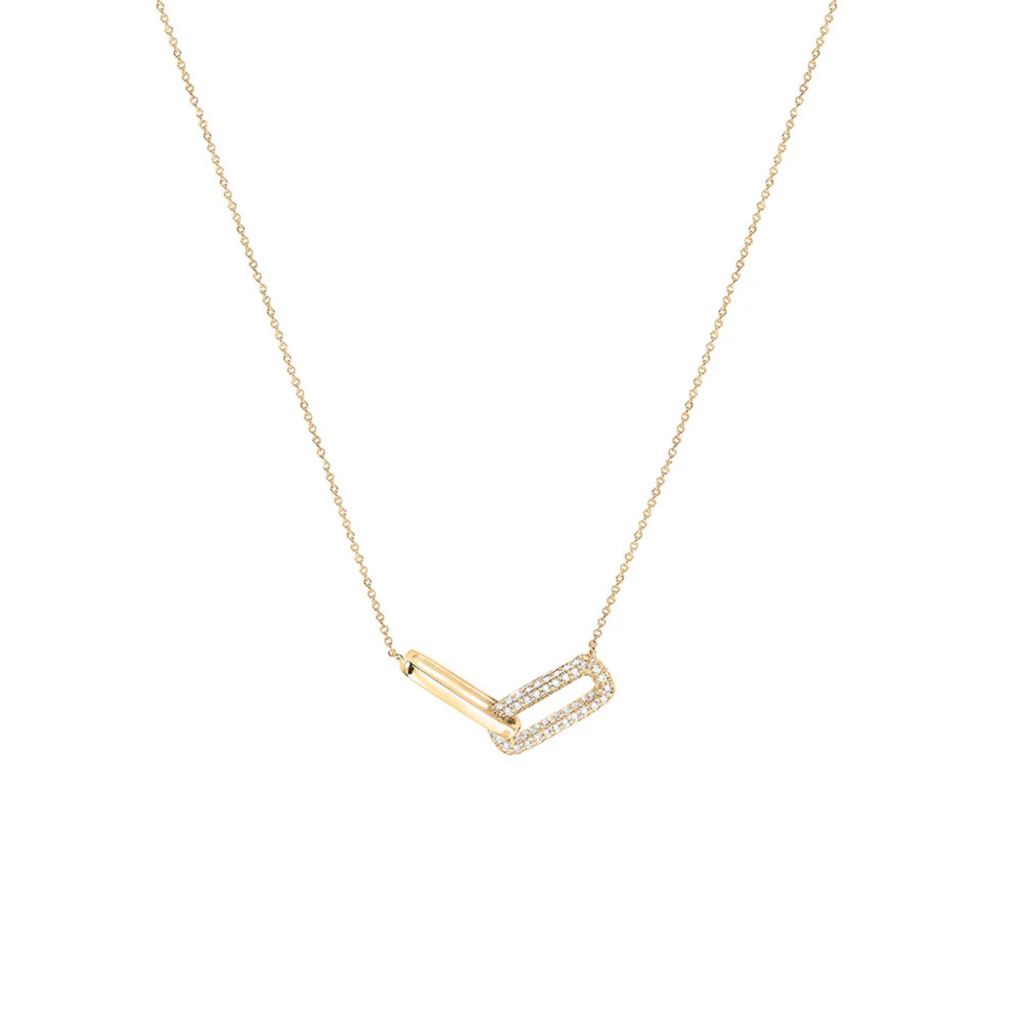 Lina Diamond Pave Link Pendant 18K  Gold- Natural Diamonds & Lab Grown Diamonds  - Best prices for jewelry and diamonds. The best jewelry to shop in Dubai and Abu Dhabi - Dubai Tourism. Best Shopping in Dubai Mall - Fashion Avenue, Mall of Emirates, Dubai, Palm Jumeirah and UAE. Hip-hop custom jewelry and manufacturer supplier - diamond and gold wholesaler. The best place to visit in Dubai during vacation. Richie Gold & Diamond is located in Dubai Gold Souk