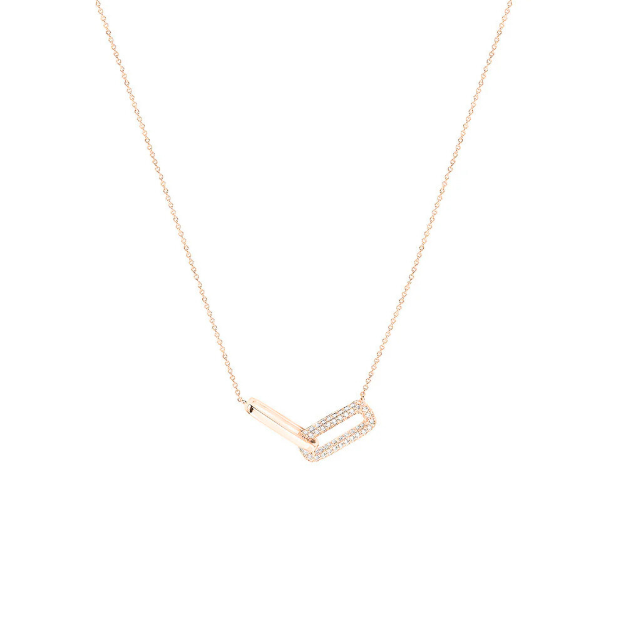 Lina Diamond Pave Link Pendant 18K Rose Gold- Natural Diamonds & Lab Grown Diamonds  - Best prices for jewelry and diamonds. The best jewelry to shop in Dubai and Abu Dhabi - Dubai Tourism. Best Shopping in Dubai Mall - Fashion Avenue, Mall of Emirates, Dubai, Palm Jumeirah and UAE. Hip-hop custom jewelry and manufacturer supplier - diamond and gold wholesaler. The best place to visit in Dubai during vacation. Richie Gold & Diamond is located in Dubai Gold Souk