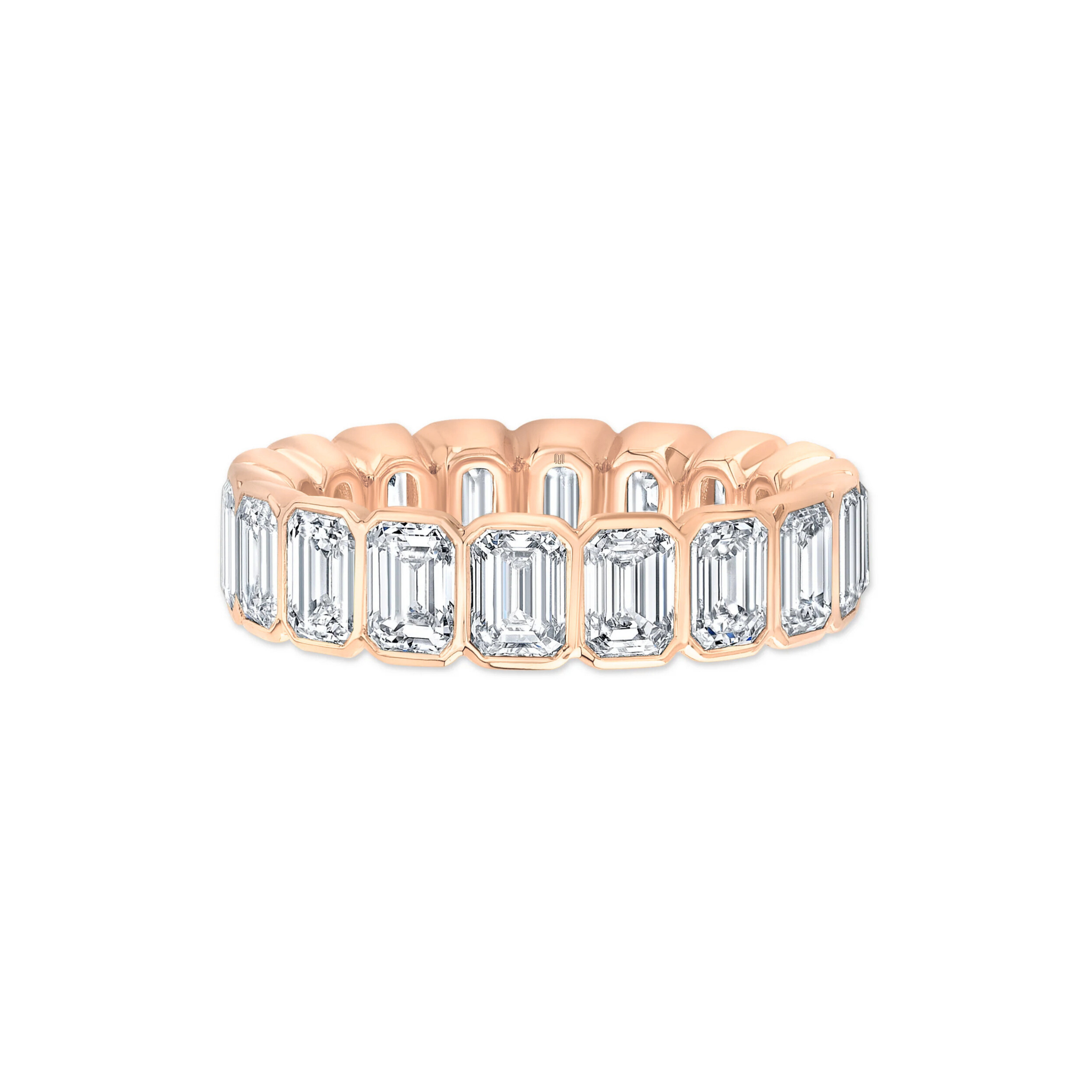 Lucara Emerald-Cut Bezel Diamond Eternity Band 18K Rose Gold - Natural Diamonds & Lab Grown Diamonds  - Best prices for jewelry and diamonds. The best jewelry to shop in Dubai and Abu Dhabi - Dubai Tourism. Best Shopping in Dubai Mall - Fashion Avenue, Mall of Emirates, Dubai, Palm Jumeirah and UAE. Hip-hop custom jewelry and manufacturer supplier - diamond and gold wholesaler. The best place to visit in Dubai during vacation. Richie Gold & Diamond is located in Dubai Gold Souk.