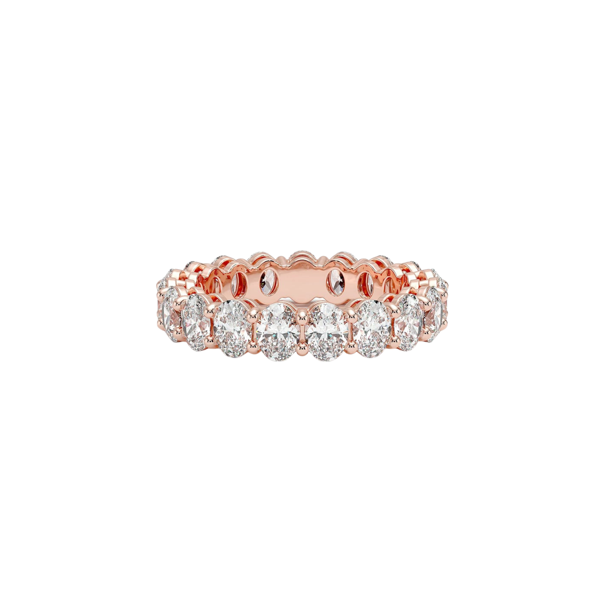 Luciane Oval Cut Diamond Eternity Band in 18K Rose Gold - Natural diamond and lab grown diamond engagement rings and wedding bands at unbeatable prices. Best bridal jewelry collections in Dubai and Abu Dhabi, featuring custom-made rings, timeless solitaires, and luxury wedding sets. Richie Gold & Diamond in the heart of Dubai Gold Souk — your trusted destination for engagement rings, wedding bands, and fine jewelry in the UAE, Dubai Mall, Fashion Avenue, Mall of the Emirates, and Palm Jumeirah