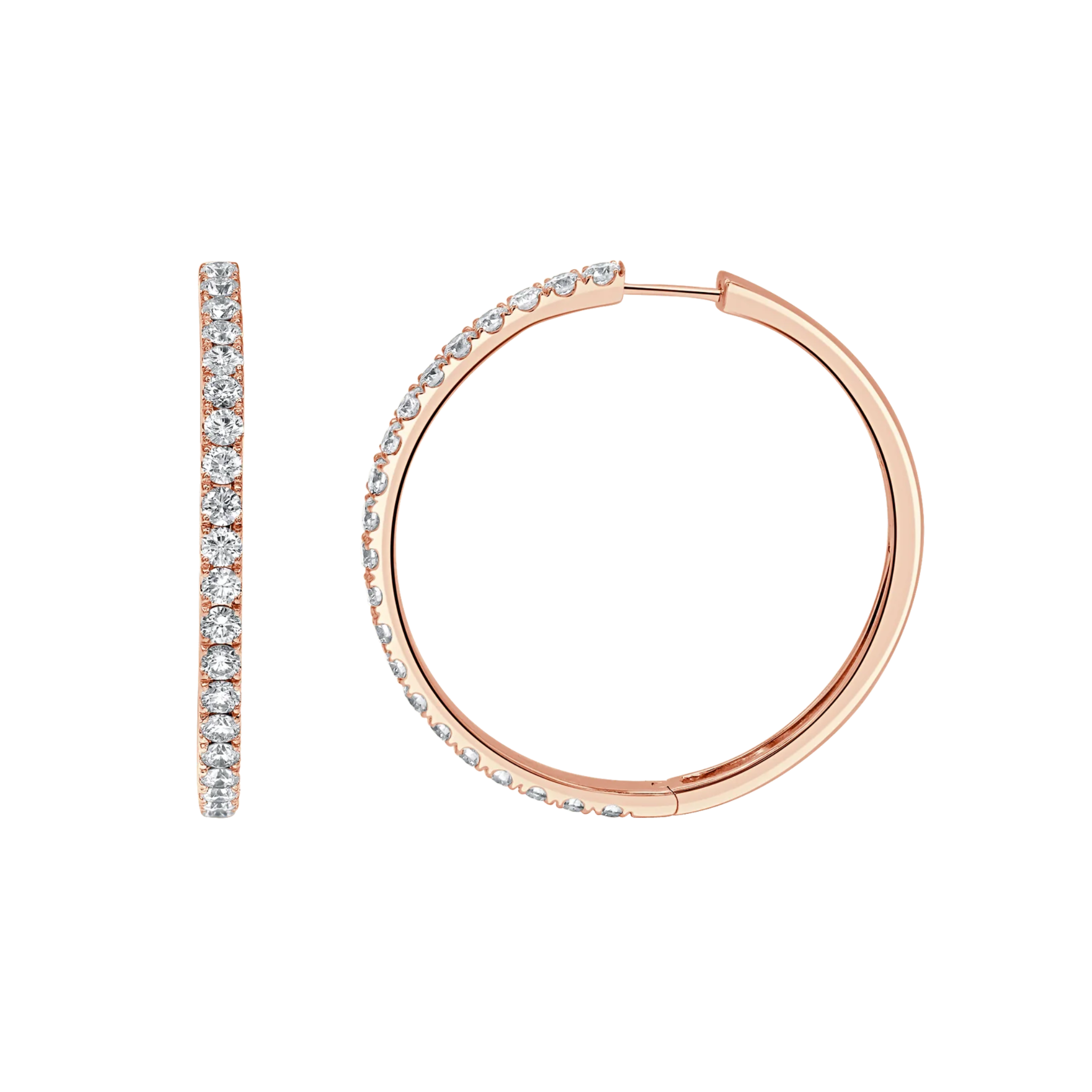 Lucienne Diamond MD Hoop Earrings 18K Rose Gold- Natural Diamonds & Lab Grown Diamonds  - Best prices for jewelry and diamonds. The best jewelry to shop in Dubai and Abu Dhabi - Dubai Tourism. Best Shopping in Dubai Mall - Fashion Avenue, Mall of Emirates, Dubai, Palm Jumeirah and UAE. Hip-hop custom jewelry and manufacturer supplier - diamond and gold wholesaler. The best place to visit in Dubai during vacation. Richie Gold & Diamond is located in Dubai Gold Souk