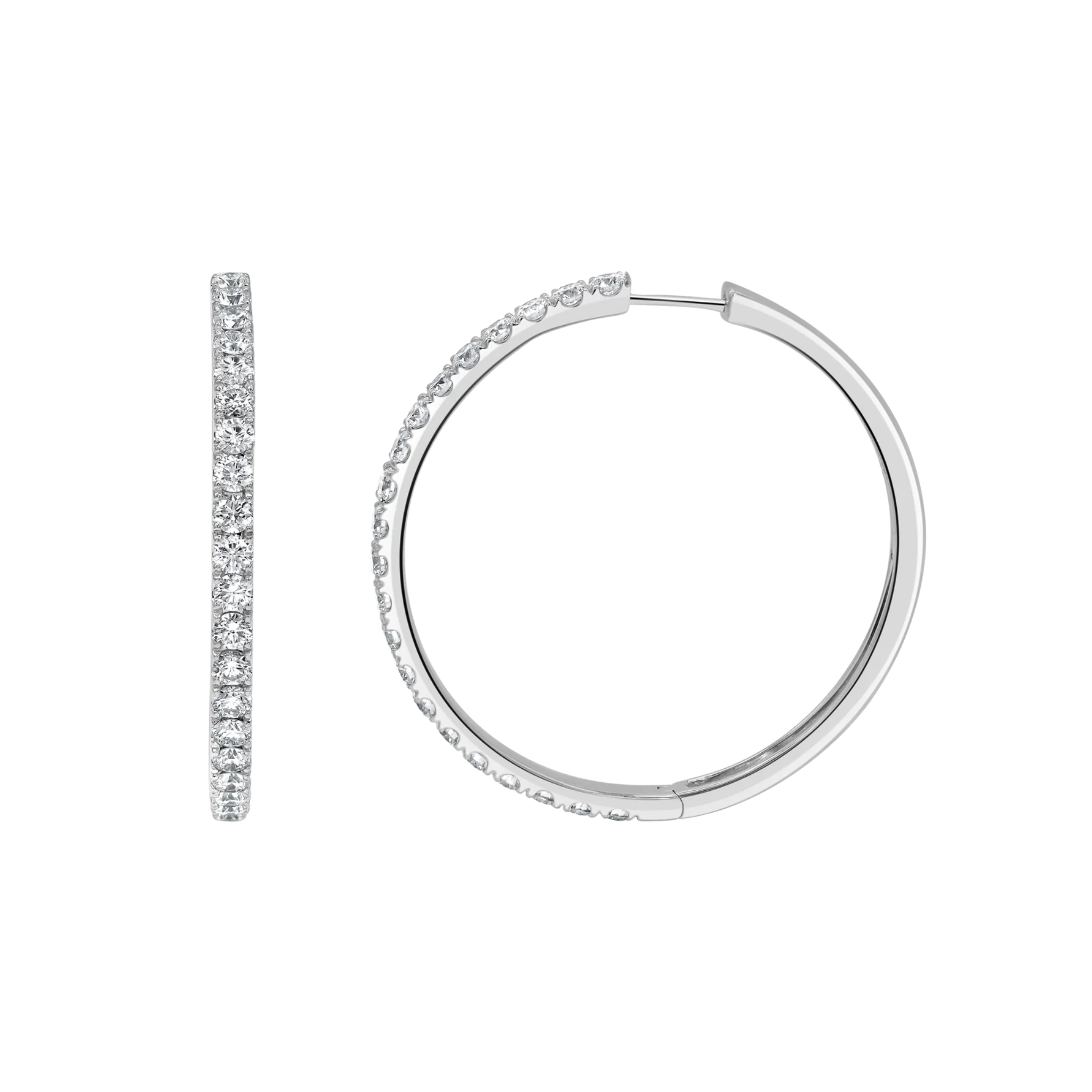 Lucienne Diamond MD Hoop Earrings 18K White Gold- Natural Diamonds & Lab Grown Diamonds  - Best prices for jewelry and diamonds. The best jewelry to shop in Dubai and Abu Dhabi - Dubai Tourism. Best Shopping in Dubai Mall - Fashion Avenue, Mall of Emirates, Dubai, Palm Jumeirah and UAE. Hip-hop custom jewelry and manufacturer supplier - diamond and gold wholesaler. The best place to visit in Dubai during vacation. Richie Gold & Diamond is located in Dubai Gold Souk