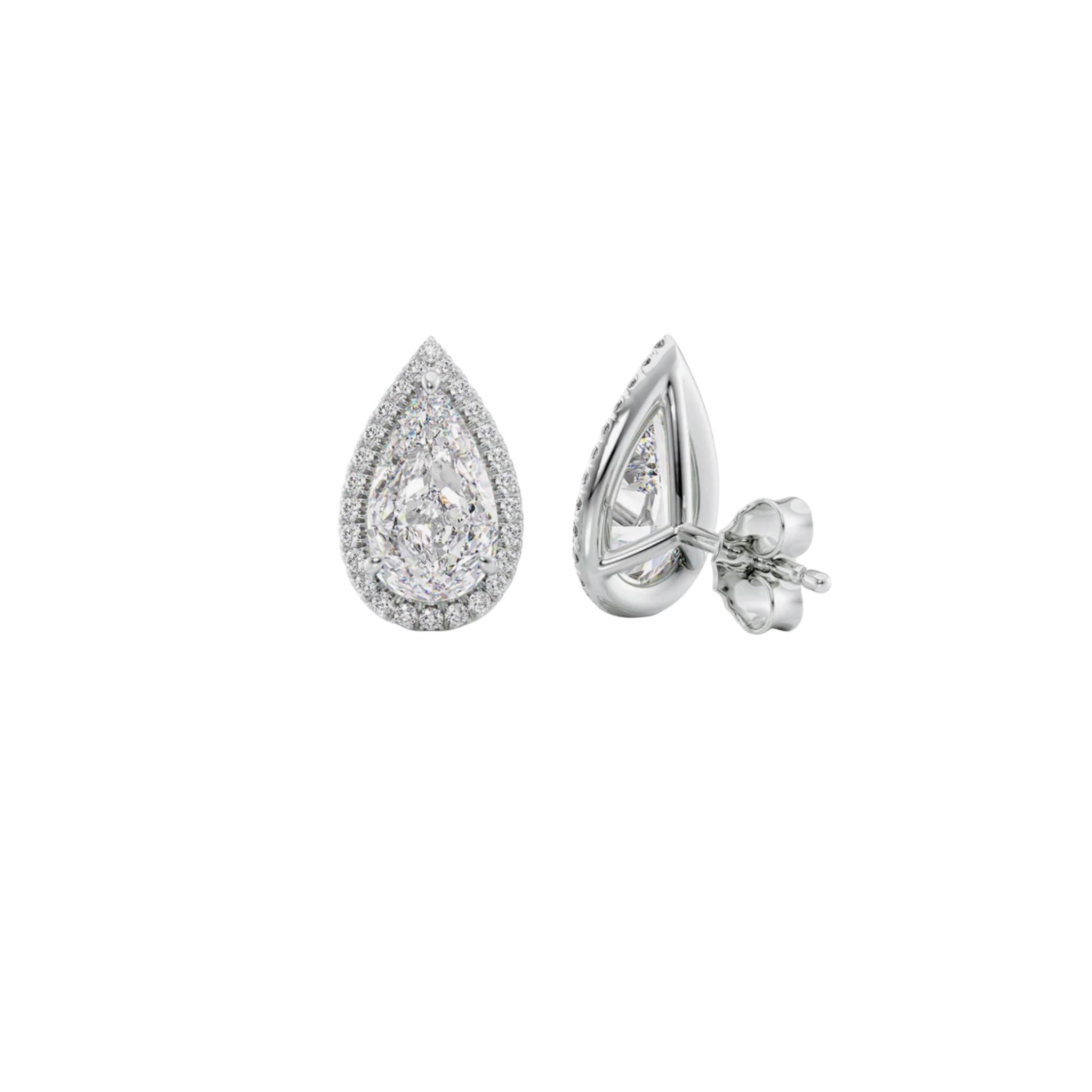 Lumina Pear-Cut Diamond Halo Earrings 18K White Gold - Natural Diamonds & Lab Grown Diamonds - Best prices for jewelry and diamonds. The best jewelry to shop in Dubai and Abu Dhabi - Dubai Tourism. Best Shopping in Dubai Mall - Fashion Avenue, Mall of Emirates, Dubai, Palm Jumeirah and UAE. Hip-hop custom jewelry and manufacturer supplier - diamond and gold wholesaler. The best place to visit in Dubai during vacation. Richie Gold & Diamond is located in Dubai Gold Souk