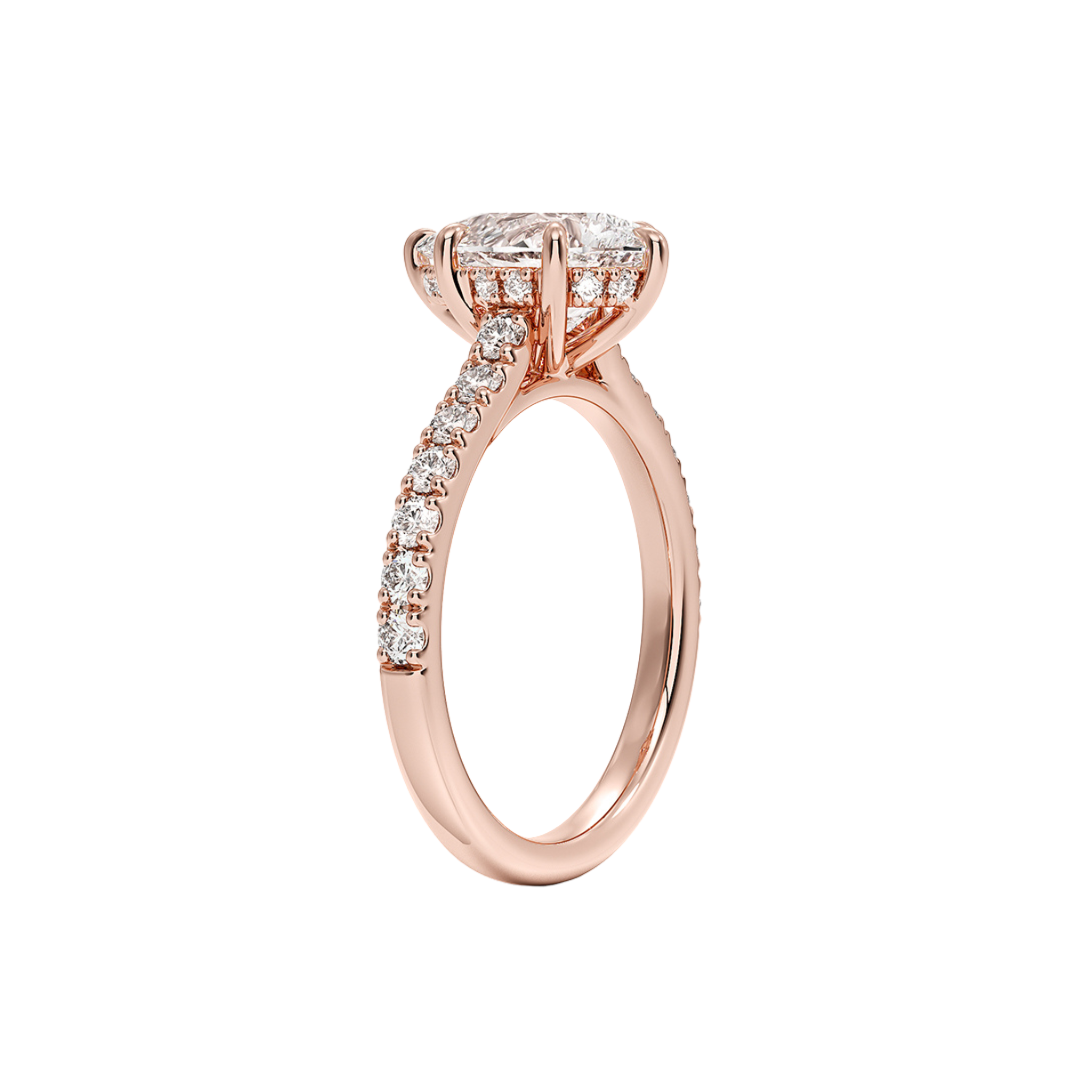Lumira Pear Solitaire Pavé Ring in 18K Rose Gold - Best prices for jewelry and diamonds. The best jewelry to shop in Dubai and Abu Dhabi - Dubai Tourism. Best Shopping in Dubai Mall - Fashion Avenue, Mall of Emirates, Dubai, Palm Jumeirah and UAE. Hip-hop custom jewelry and manufacturer supplier - diamond and gold wholesaler. The best place to visit in Dubai during vacation. Richie Gold & Diamond is located in Dubai Gold Souk