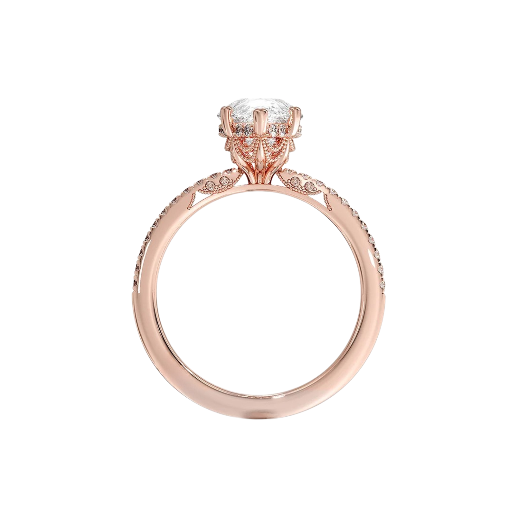 Lumireth Pear Cut Cathedral Ring in 18K Rose Gold - Best prices for jewelry and diamonds. The best jewelry to shop in Dubai and Abu Dhabi - Dubai Tourism. Best Shopping in Dubai Mall - Fashion Avenue, Mall of Emirates, Dubai, Palm Jumeirah and UAE. Hip-hop custom jewelry and manufacturer supplier - diamond and gold wholesaler. The best place to visit in Dubai during vacation. Richie Gold & Diamond is located in Dubai Gold Souk