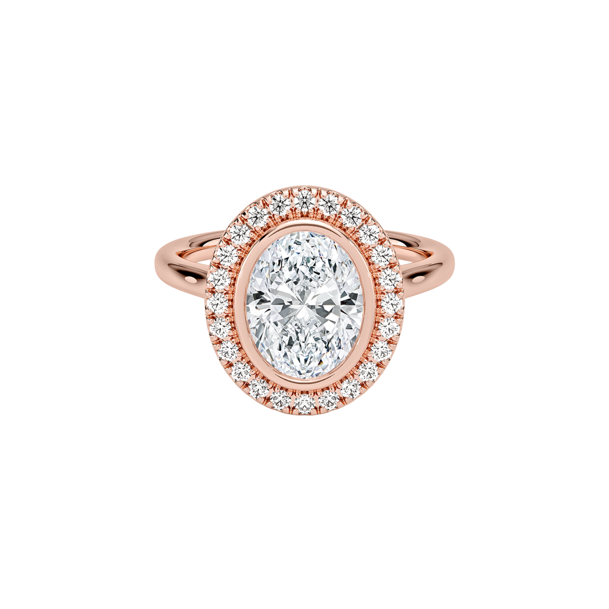 Lyandra Oval Bezel Halo Ring 18K Rose Gold - Best prices for jewelry and diamonds. The best jewelry to shop in Dubai and Abu Dhabi - Dubai Tourism. Best Shopping in Dubai Mall - Fashion Avenue, Mall of Emirates, Dubai, Palm Jumeirah and UAE. Hip-hop custom jewelry and manufacturer supplier - diamond and gold wholesaler. The best place to visit in Dubai during vacation. Richie Gold & Diamond is located in Dubai Gold Souk
