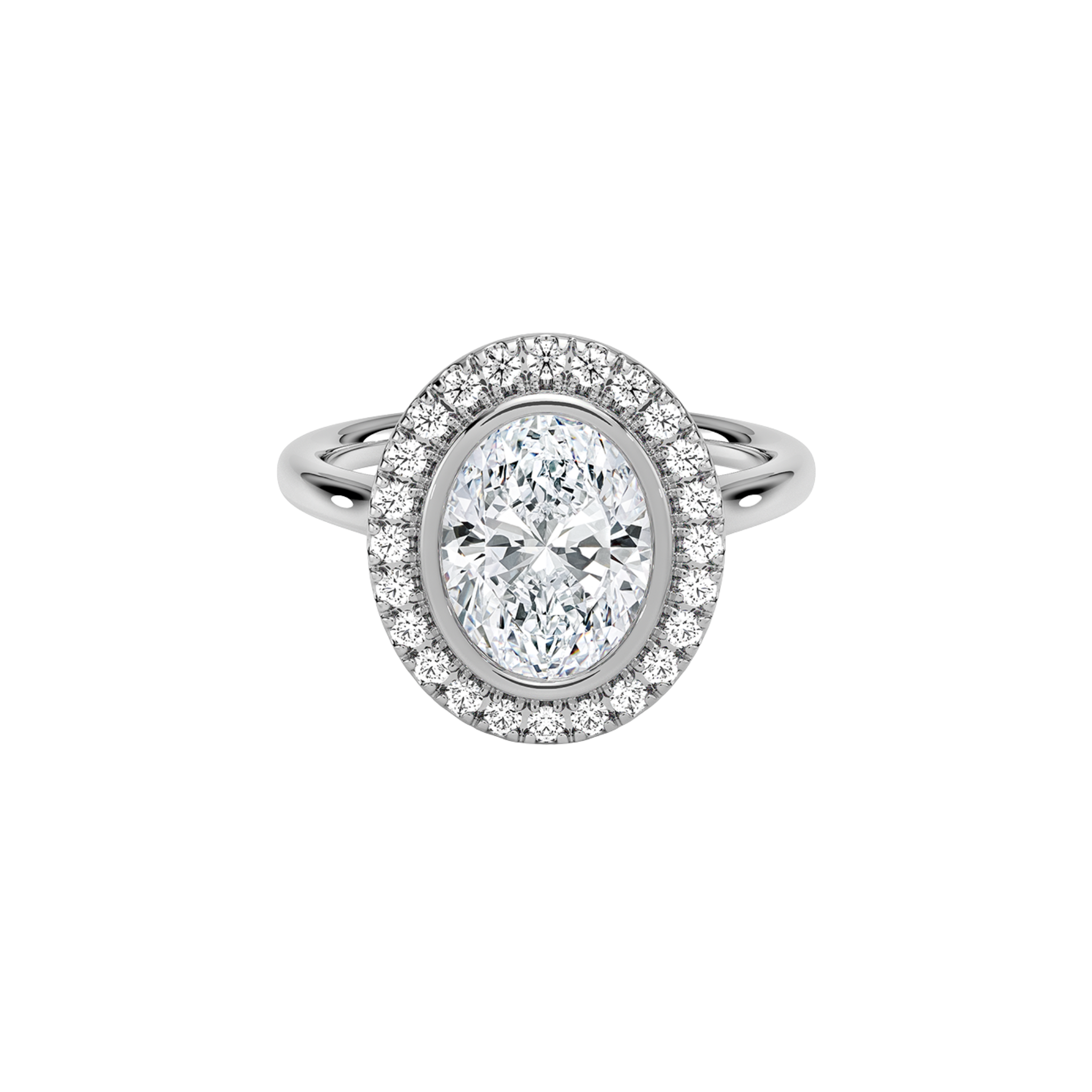 Lyandra Oval Bezel Halo Ring 18K White Gold - Best prices for jewelry and diamonds. The best jewelry to shop in Dubai and Abu Dhabi - Dubai Tourism. Best Shopping in Dubai Mall - Fashion Avenue, Mall of Emirates, Dubai, Palm Jumeirah and UAE. Hip-hop custom jewelry and manufacturer supplier - diamond and gold wholesaler. The best place to visit in Dubai during vacation. Richie Gold & Diamond is located in Dubai Gold Souk