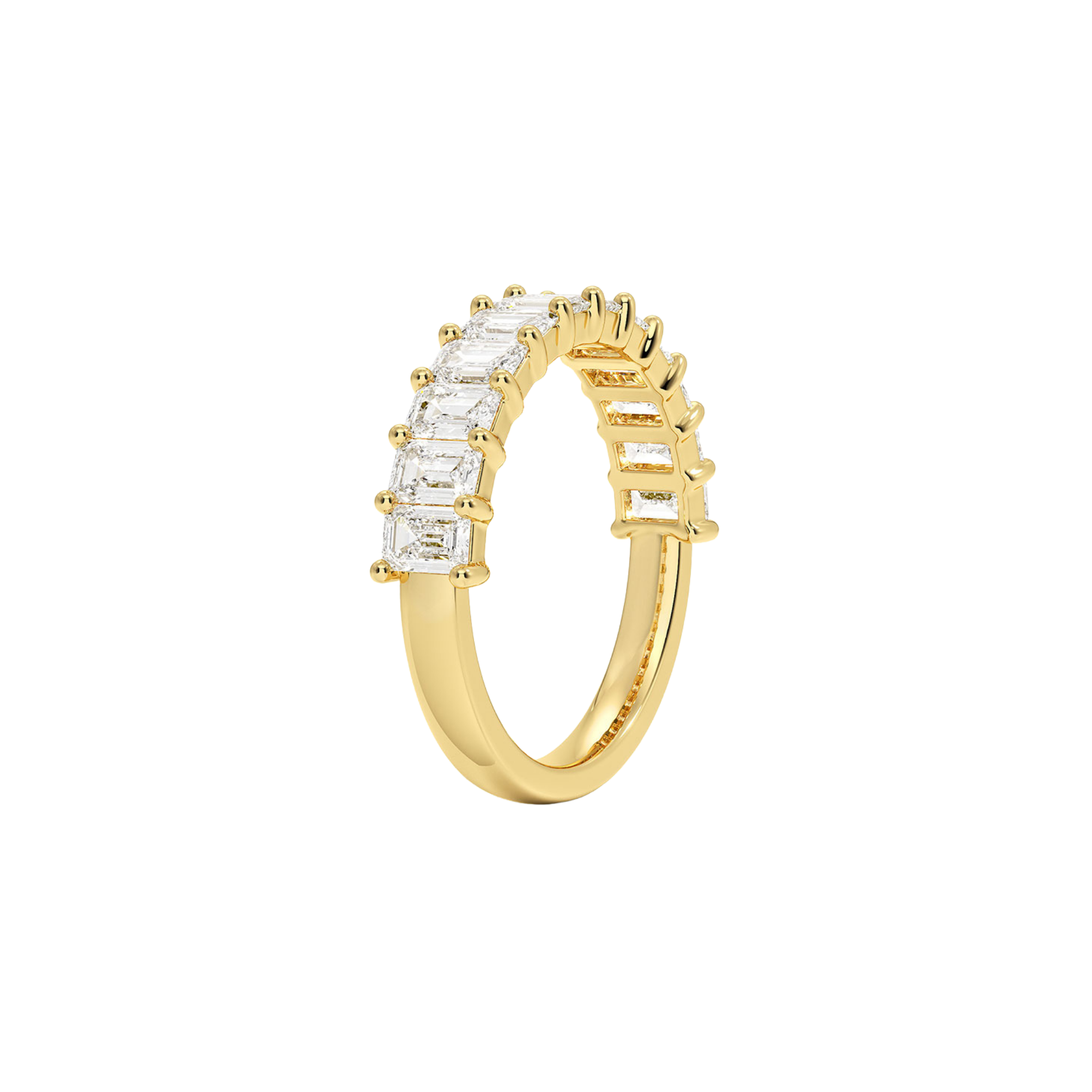 Marcele Emerald Cut Diamond Eternity Band in 18K Gold - Natural diamond and lab-grown diamond engagement rings and wedding bands at unbeatable prices. Discover the best bridal jewelry collections in Dubai and Abu Dhabi, featuring custom-made rings, timeless solitaires, and luxury wedding sets. Richie Gold & Diamond in the heart of Dubai Gold Souk, your trusted destination for engagement rings, wedding bands, and fine jewelry in the UAE, Dubai Mall, Fashion Avenue, Mall of the Emirates.
