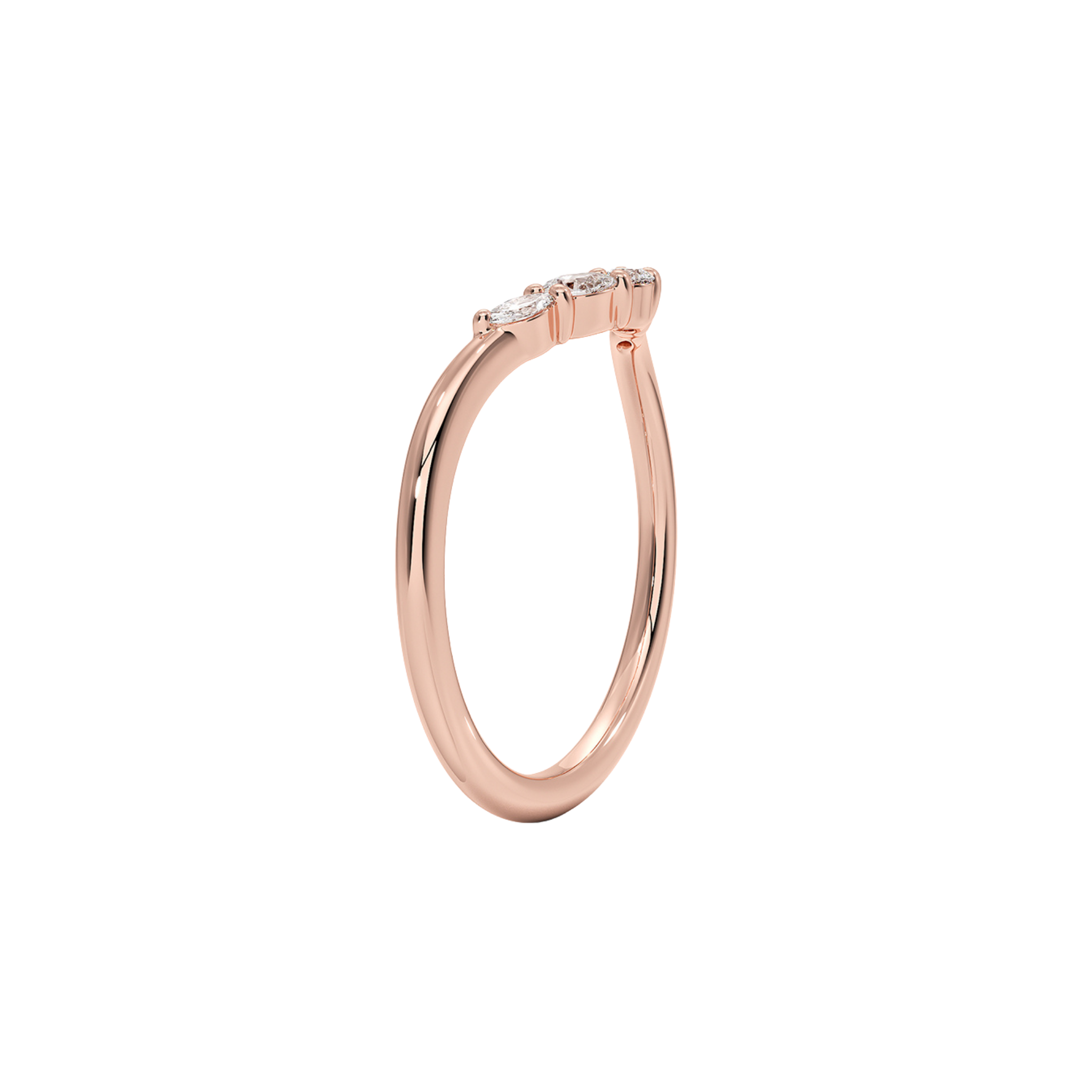 Marisol Diamond Contour Band in 18K Rose Gold - Natural diamond and lab grown diamond engagement rings and wedding bands at unbeatable prices. Best bridal jewelry collections in Dubai and Abu Dhabi, featuring custom-made rings, timeless solitaires, and luxury wedding sets. Richie Gold & Diamond in the heart of Dubai Gold Souk — your trusted destination for engagement rings, wedding bands, and fine jewelry in the UAE, Dubai Mall, Fashion Avenue, Mall of the Emirates, and Palm Jumeirah.