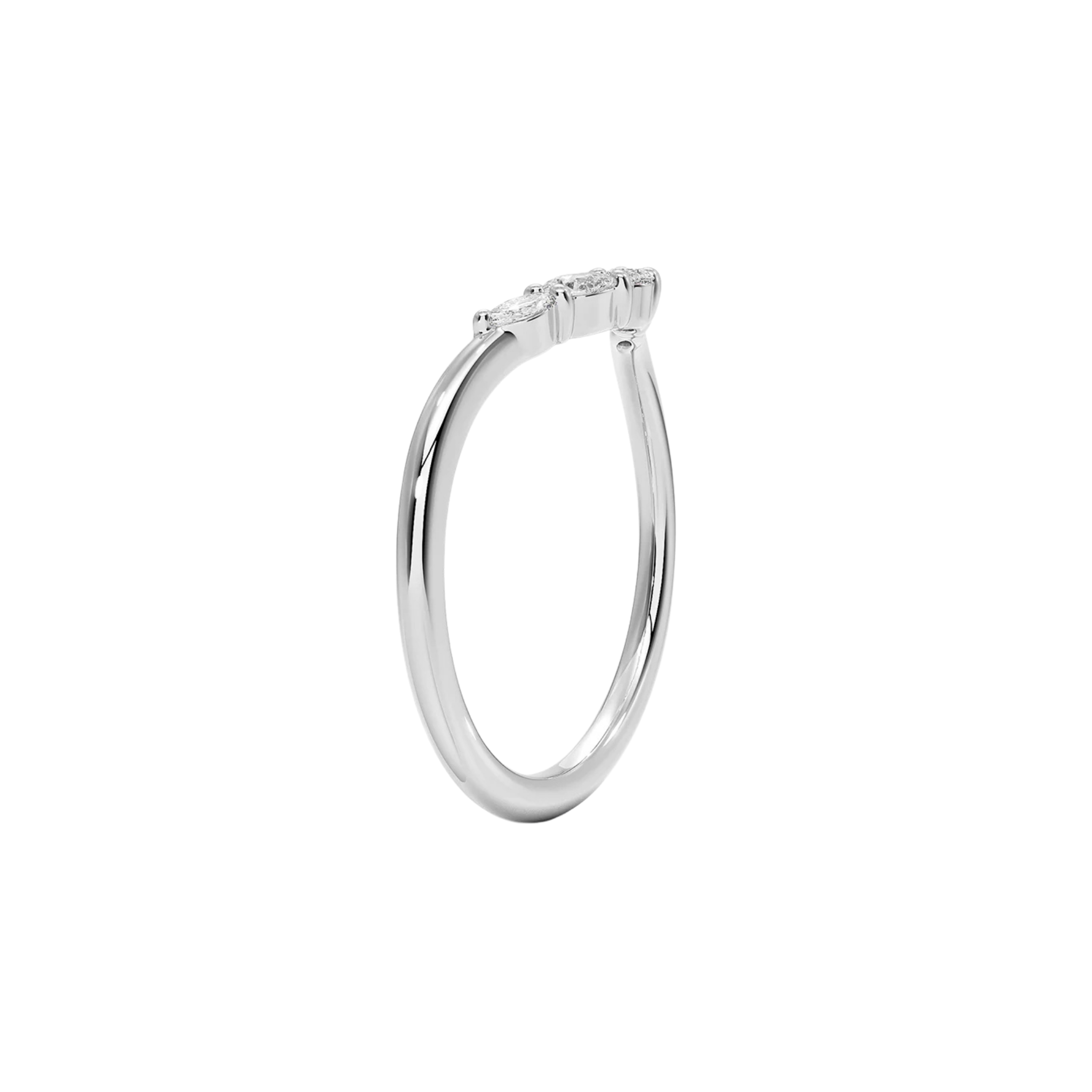 Marisol Diamond Contour Band in 18K White Gold - Natural diamond and lab grown diamond engagement rings and wedding bands at unbeatable prices. Best bridal jewelry collections in Dubai and Abu Dhabi, featuring custom-made rings, timeless solitaires, and luxury wedding sets. Richie Gold & Diamond in the heart of Dubai Gold Souk — your trusted destination for engagement rings, wedding bands, and fine jewelry in the UAE, Dubai Mall, Fashion Avenue, Mall of the Emirates, and Palm Jumeirah.