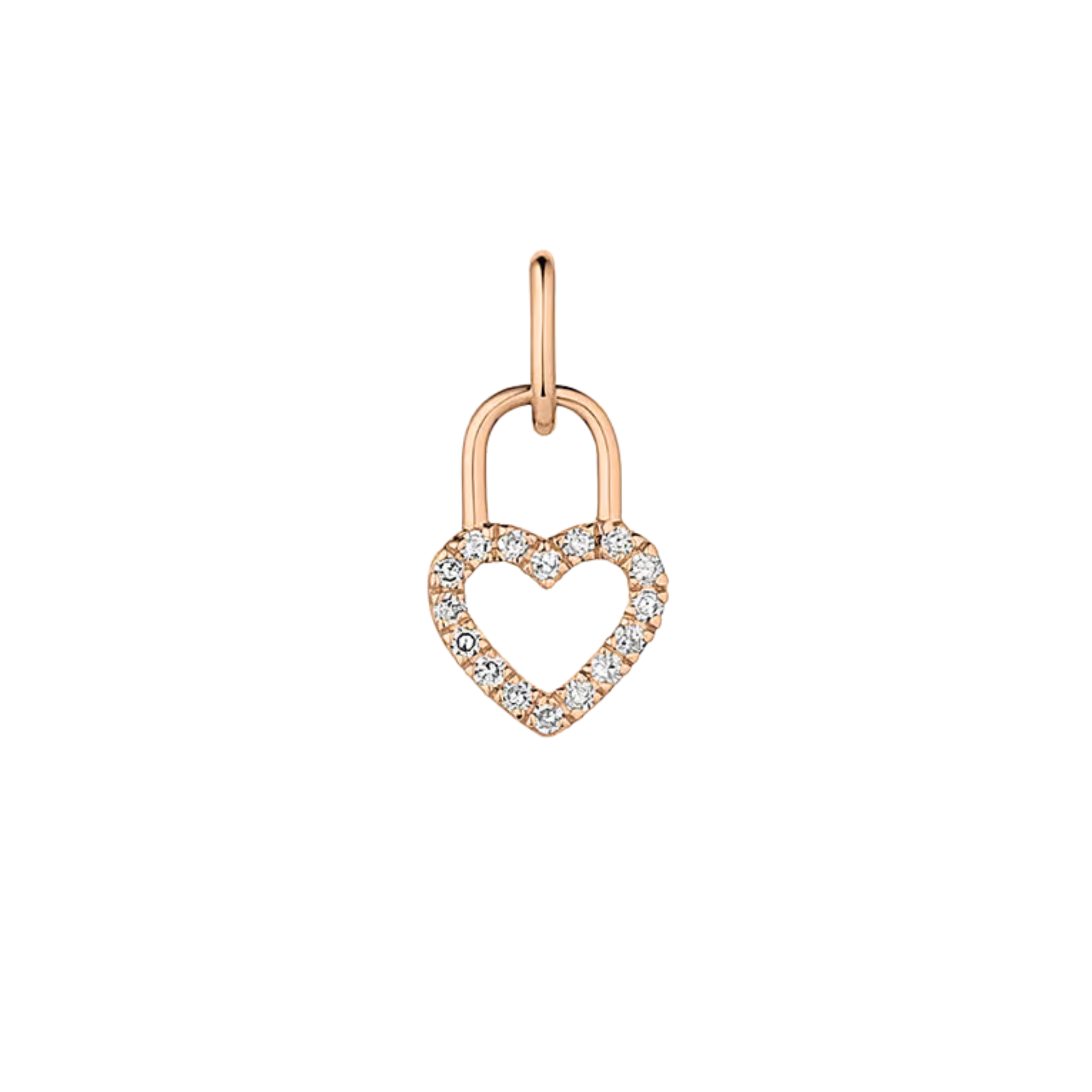 Maristela Diamond Heart Lock Charm 18K Rose Gold - Natural Diamonds & Lab Grown Diamonds  - Best prices for jewelry and diamonds. The best jewelry to shop in Dubai and Abu Dhabi - Dubai Tourism. Best Shopping in Dubai Mall - Fashion Avenue, Mall of Emirates, Dubai, Palm Jumeirah and UAE. Hip-hop custom jewelry and manufacturer supplier - diamond and gold wholesaler. The best place to visit in Dubai during vacation. Richie Gold & Diamond is located in Dubai Gold Souk