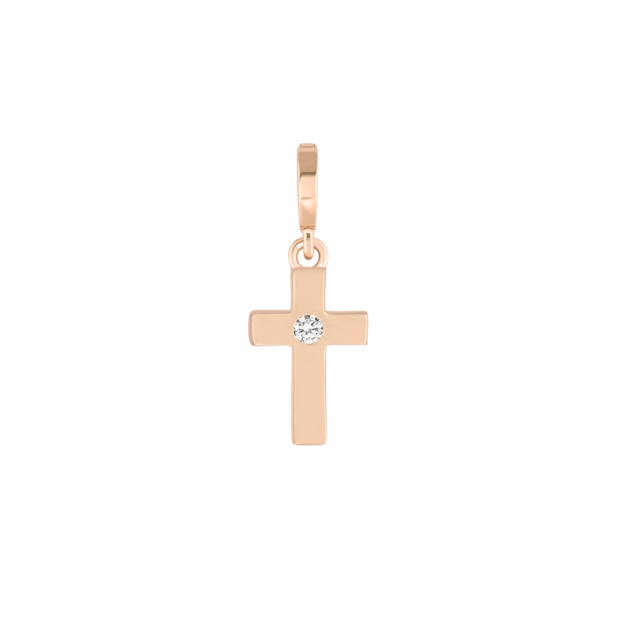 Noelle Diamond Cross Charm 18K Rose Gold - Natural Diamonds & Lab Grown Diamonds  - Best prices for jewelry and diamonds. The best jewelry to shop in Dubai and Abu Dhabi - Dubai Tourism. Best Shopping in Dubai Mall - Fashion Avenue, Mall of Emirates, Dubai, Palm Jumeirah and UAE. Hip-hop custom jewelry and manufacturer supplier - diamond and gold wholesaler. The best place to visit in Dubai during vacation. Richie Gold & Diamond is located in Dubai Gold Souk