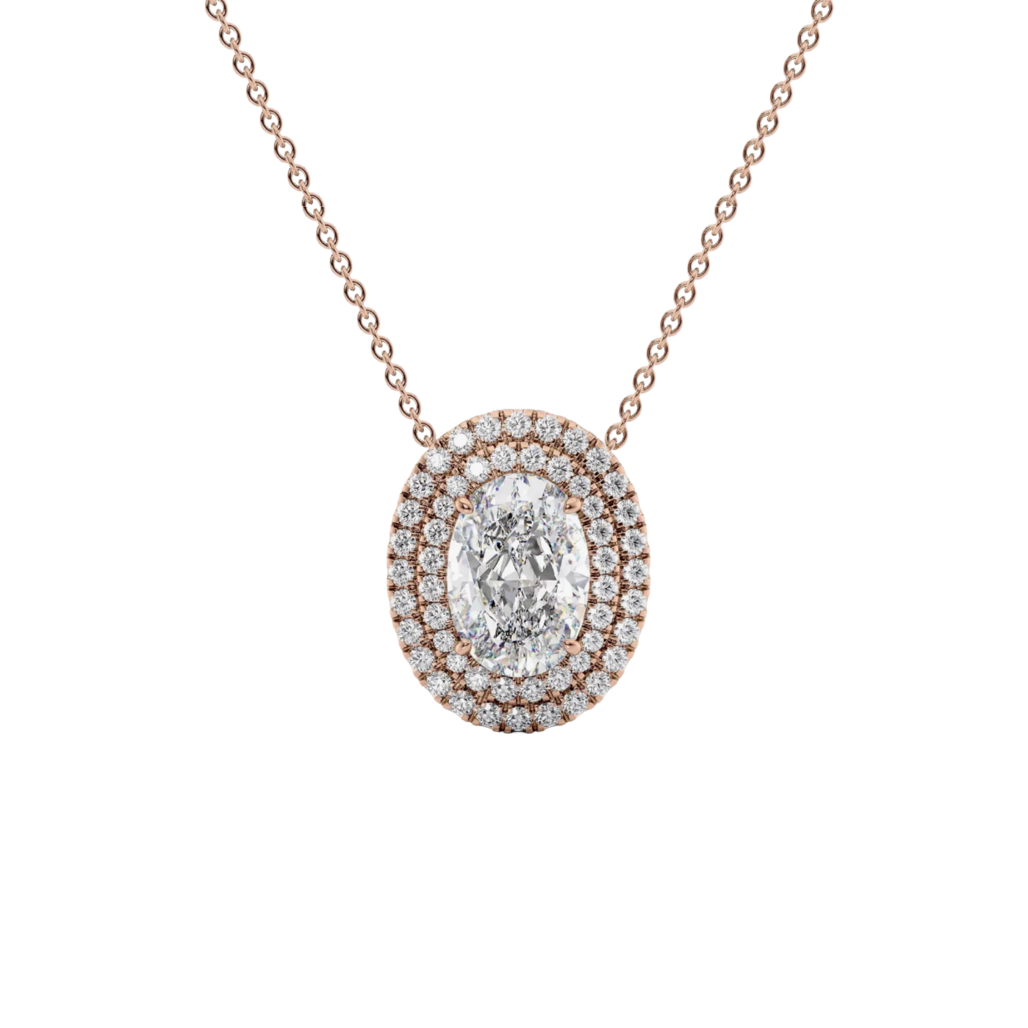 Ondara Oval Diamond Double Halo Pendant 18K Rose Gold - Holiday Gifts, Gifts for Her, Gifts for wife, Best Online Jewelry Store, Most Reputable Diamond Jewelry Store, Best Online Jewelry Dubai, Europe and North America. Fast Online Shipping Jewelry, Natural Diamond Jewelry, Lab Grown Diamond Jewelry, Best Birthday Gift Ideas, Best Anniversary Gift Ideas, Best Christmas Gift Idea, Best Engagement Ring Brand, Best Jewelry Brand, Christmas Shopping. 