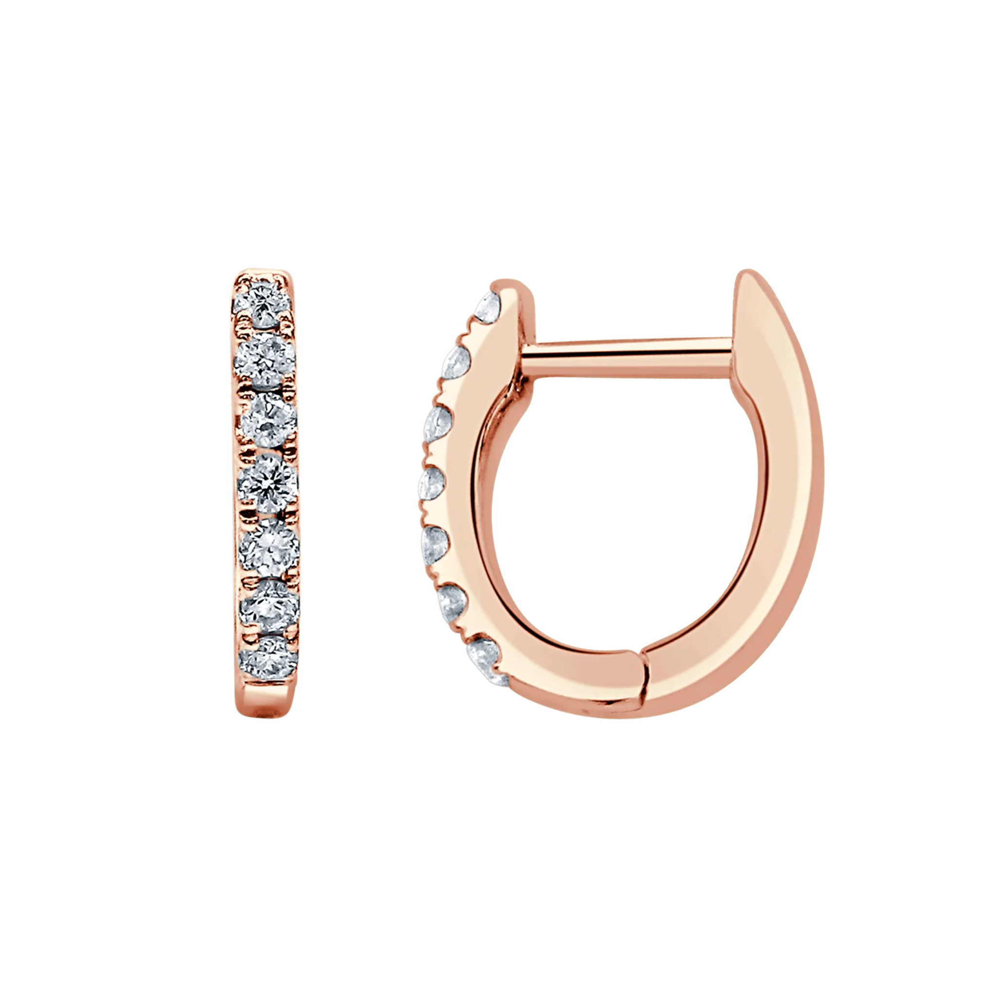 Renna Small Petite Diamond Huggie Earrings 18K Rose Gold - Natural Diamonds & Lab Grown Diamonds  - Best prices for jewelry and diamonds. The best jewelry to shop in Dubai and Abu Dhabi - Dubai Tourism. Best Shopping in Dubai Mall - Fashion Avenue, Mall of Emirates, Dubai, Palm Jumeirah and UAE. Hip-hop custom jewelry and manufacturer supplier - diamond and gold wholesaler. The best place to visit in Dubai during vacation. Richie Gold & Diamond is located in Dubai Gold Souk