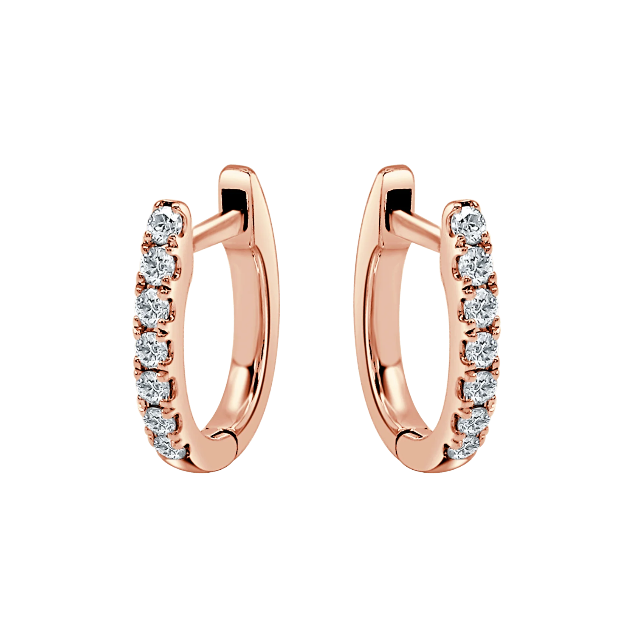 Renna Small Petite Diamond Huggie Earrings 18K Rose Gold - Natural Diamonds & Lab Grown Diamonds  - Best prices for jewelry and diamonds. The best jewelry to shop in Dubai and Abu Dhabi - Dubai Tourism. Best Shopping in Dubai Mall - Fashion Avenue, Mall of Emirates, Dubai, Palm Jumeirah and UAE. Hip-hop custom jewelry and manufacturer supplier - diamond and gold wholesaler. The best place to visit in Dubai during vacation. Richie Gold & Diamond is located in Dubai Gold Souk