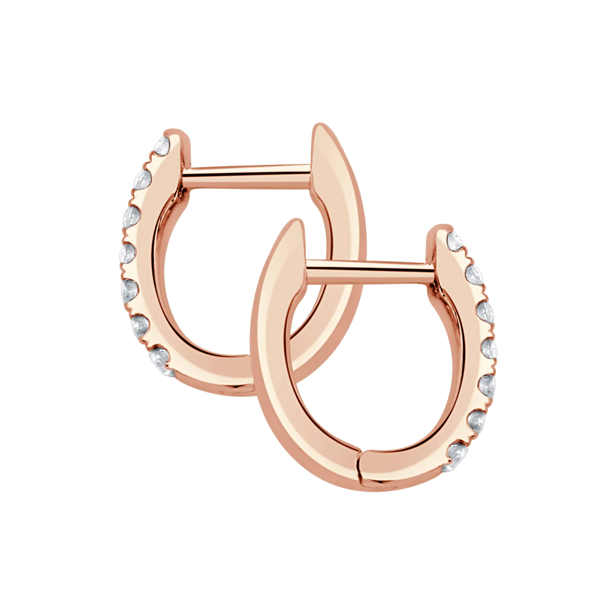 Renna Small Petite Diamond Huggie Earrings 18K Rose Gold - Natural Diamonds & Lab Grown Diamonds  - Best prices for jewelry and diamonds. The best jewelry to shop in Dubai and Abu Dhabi - Dubai Tourism. Best Shopping in Dubai Mall - Fashion Avenue, Mall of Emirates, Dubai, Palm Jumeirah and UAE. Hip-hop custom jewelry and manufacturer supplier - diamond and gold wholesaler. The best place to visit in Dubai during vacation. Richie Gold & Diamond is located in Dubai Gold Souk