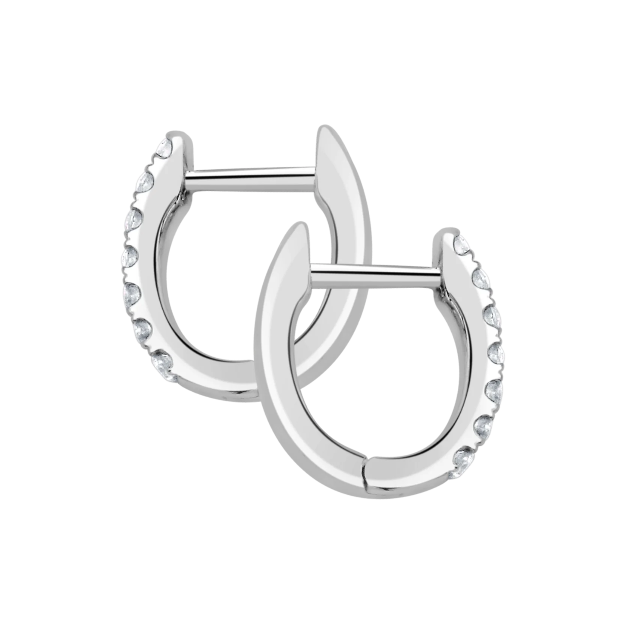 Renna Small Petite Diamond Huggie Earrings 18K White Gold - Natural Diamonds & Lab Grown Diamonds  - Best prices for jewelry and diamonds. The best jewelry to shop in Dubai and Abu Dhabi - Dubai Tourism. Best Shopping in Dubai Mall - Fashion Avenue, Mall of Emirates, Dubai, Palm Jumeirah and UAE. Hip-hop custom jewelry and manufacturer supplier - diamond and gold wholesaler. The best place to visit in Dubai during vacation. Richie Gold & Diamond is located in Dubai Gold Souk