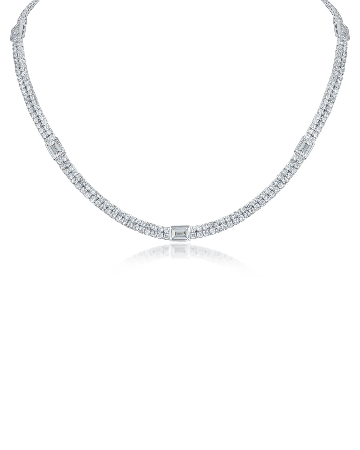 Custom Tennis Necklace, Dubai Jeweller Richie Gold & Diamonds - Best Prices in Dubai & Gold Souk. Natural & Lab Grown Tennis Necklaces, Mix Cut Tennis Necklace, Fancy Cut Diamonds Tennis Necklace, Classic Diamond Tennis - Double Row Line Tennis Necklace