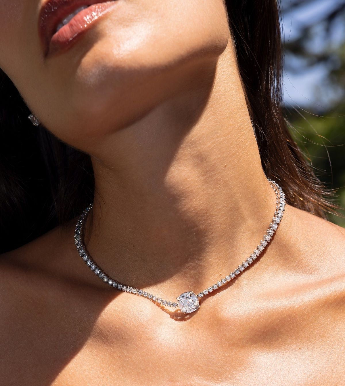 Custom Tennis Necklace, Dubai Jeweller Richie Gold & Diamonds - Best Prices in Dubai Gold Souk. Natural & Lab Grown Tennis Necklaces, Round Cut Tennis Necklace, Mix Cut Tennis Necklace, Oval Tennis Necklace, Fancy Cut Diamonds Tennis Necklace, Classic Diamond Tennis Necklaces - Cushion Diamond Tennis Necklace