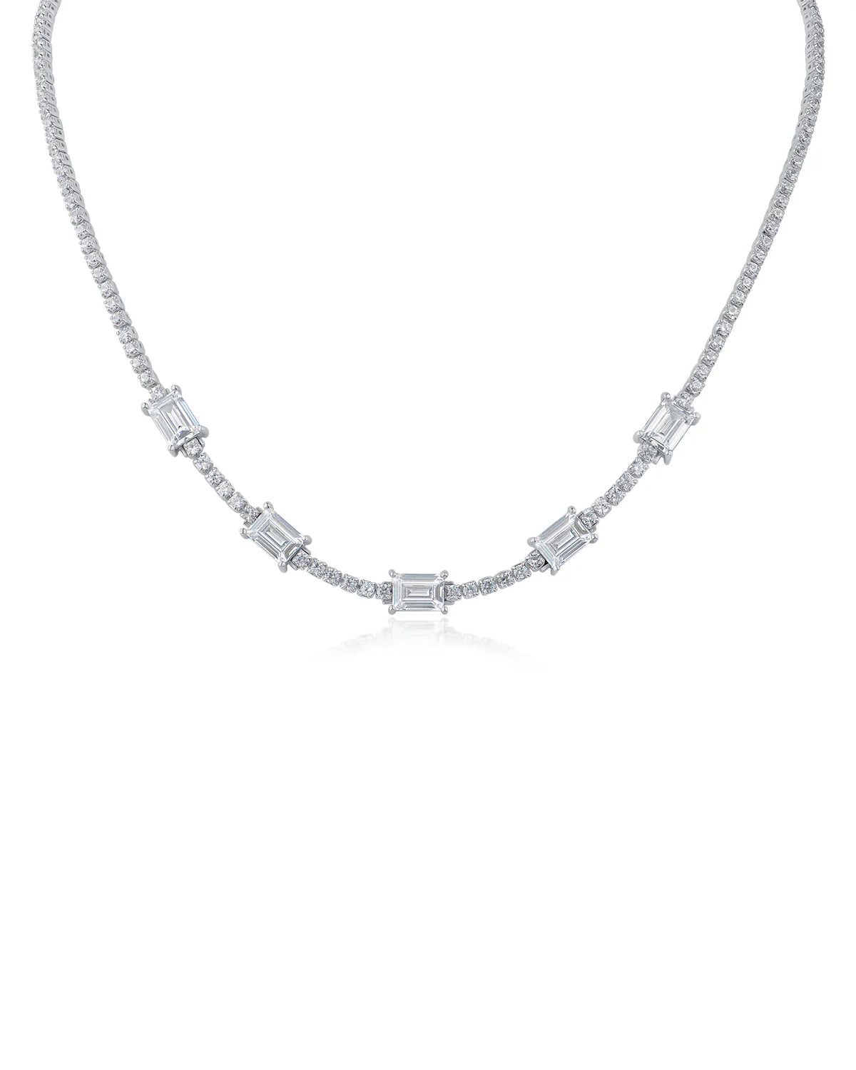 Custom Tennis Necklace, Dubai Jeweller Richie Gold & Diamonds - Best Prices in Dubai & Gold Souk. Natural & Lab Grown Tennis Necklaces, Mix Cut Tennis Necklace, Fancy Cut Diamonds Tennis Necklace, Classic Diamond Tennis - Emerald Cut Diamond Tennis Necklace