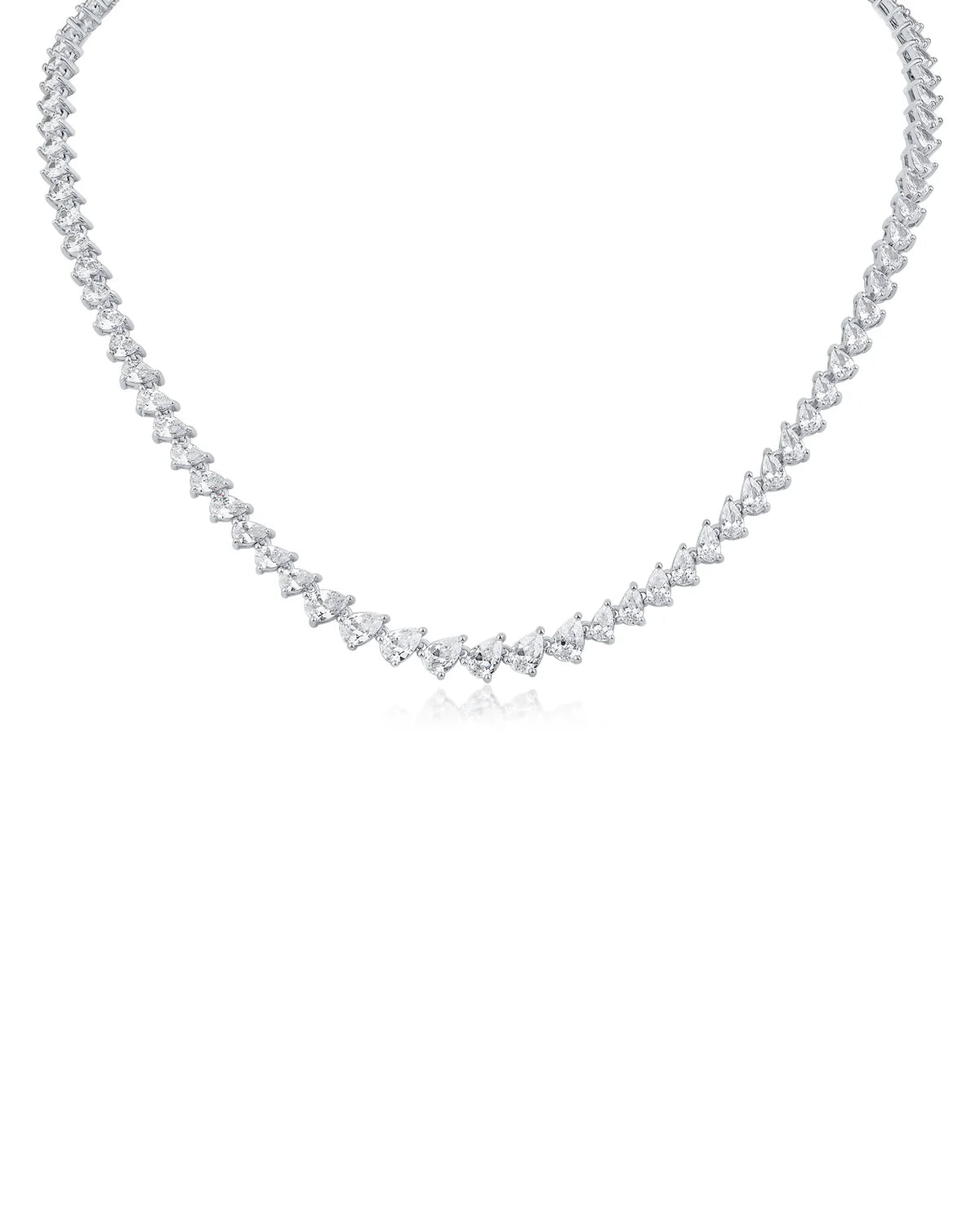 Custom Tennis Necklace, Dubai Jeweller Richie Gold & Diamonds - Best Prices in Dubai & Gold Souk. Natural & Lab Grown Tennis Necklaces, Mix Cut Tennis Necklace, Fancy Cut Diamonds Tennis, Classic Diamond Tennis - Pear Diamond Line Necklace