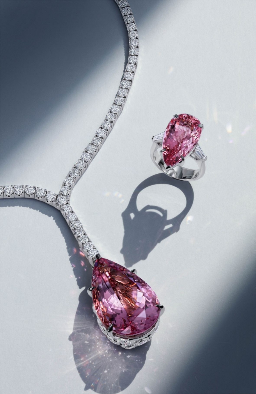 Best High jewelry collections crafted with rare diamonds, vibrant gemstones — unmatched craftsmanship. Custom high jewelry pieces to signature diamond necklaces, statement earrings, and couture rings, explore the finest luxury jewelry in Dubai and Abu Dhabi. Richie Gold & Diamond specializes custom high jewelry, GIA-certified diamonds, exclusive bridal sets, limited-edition pieces located in Dubai Gold Souk. Natural & Lab Grown Diamond Statement jewelry  - Pink Tourmaline Set